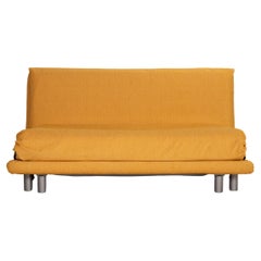Ligne Roset Multy Fabric Sofa Yellow Three-Seater Couch Function Sleeping