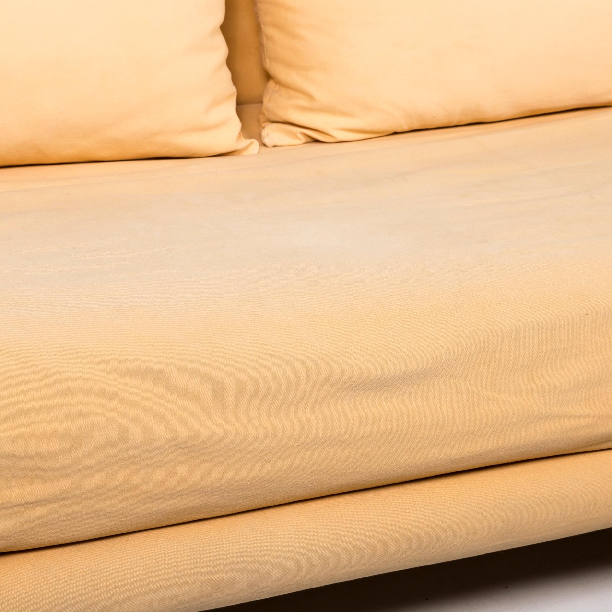 Modern Ligne Roset Multy Fabric Sofa Yellow Two-Seat 1.5-Seat Sleep Function