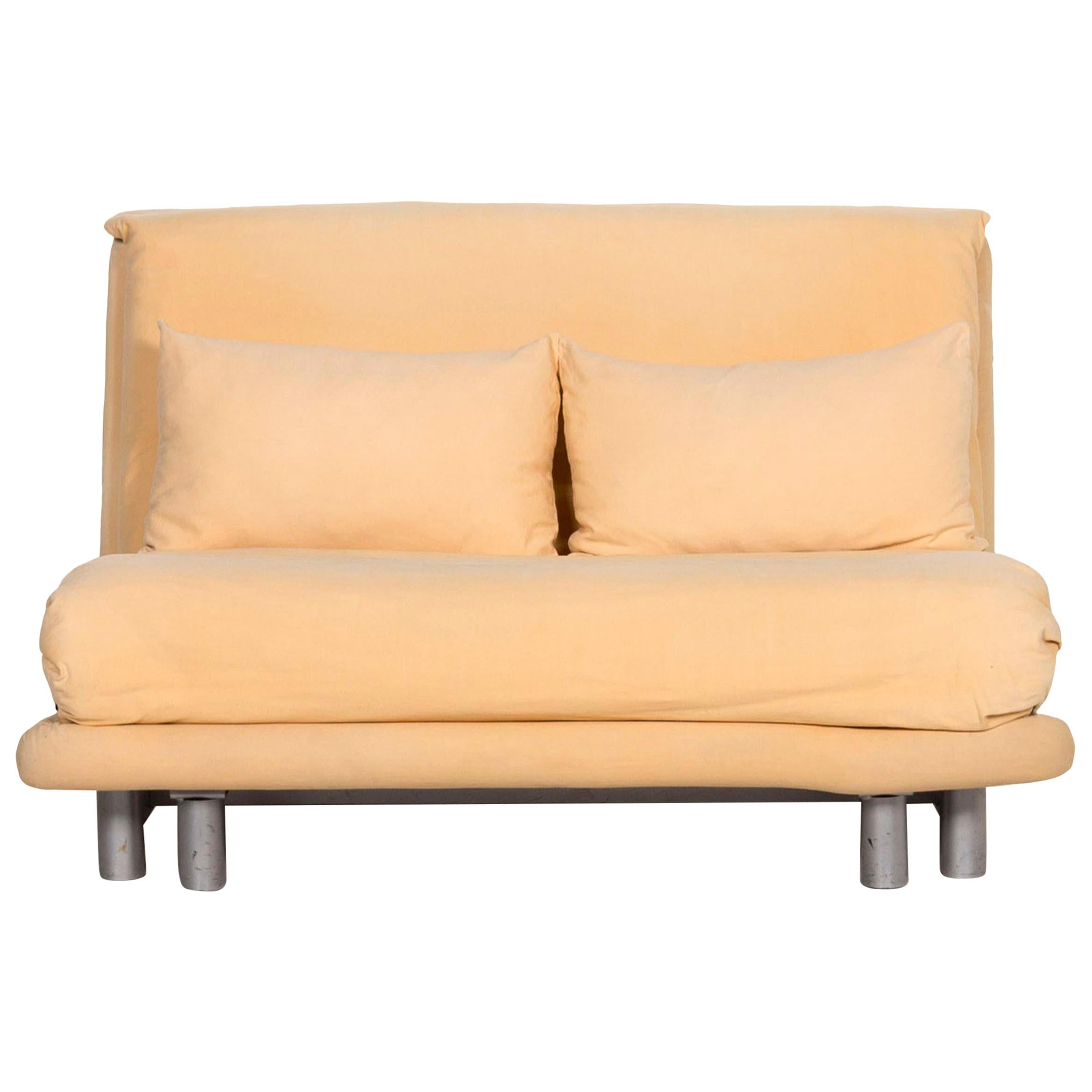 Ligne Roset Multy Fabric Sofa Yellow Two-Seat 1.5-Seat Sleep Function