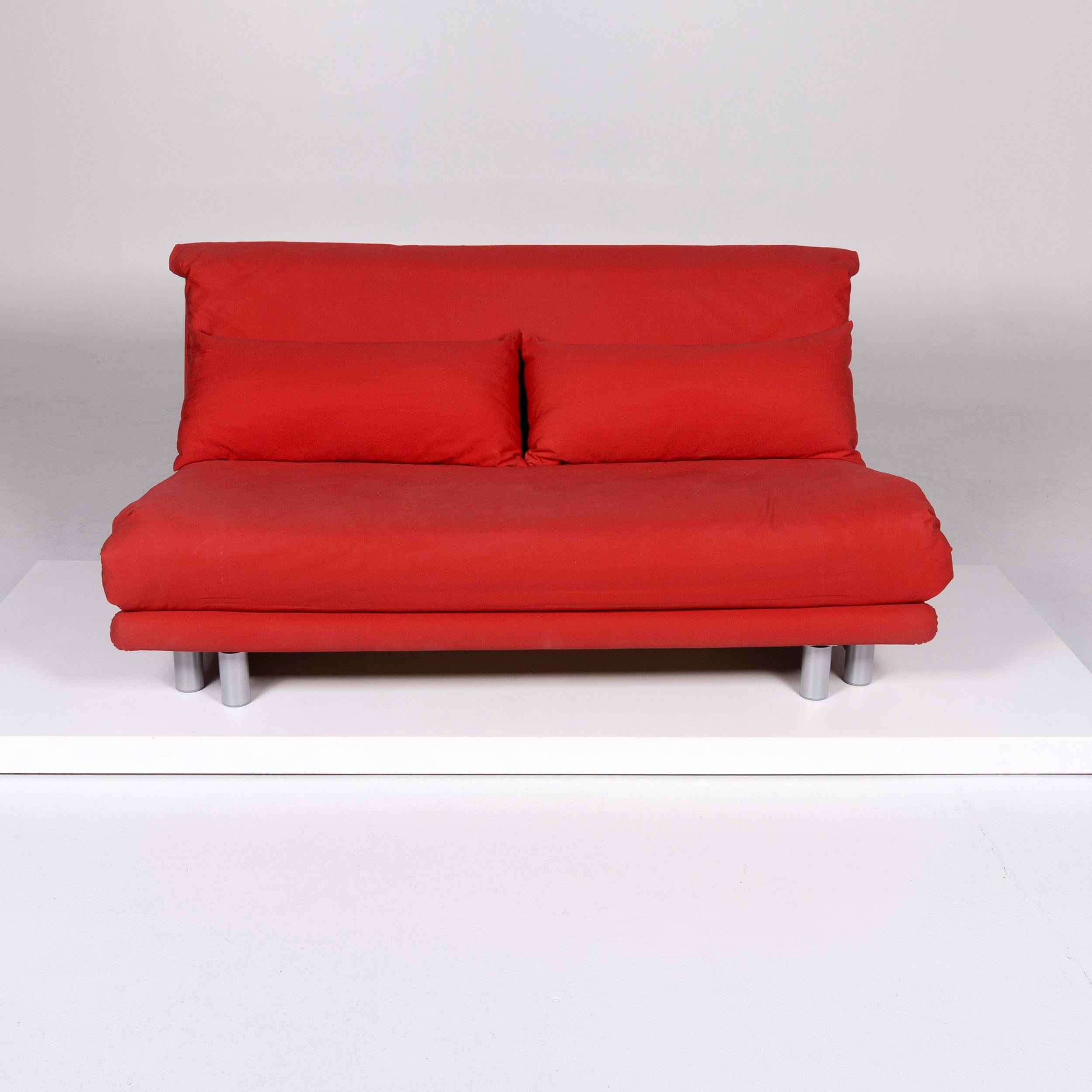 Modern Ligne Roset Multy Stoff Sofa Rot Schlafsofa Schlaffunktion Funktion Couch For Sale