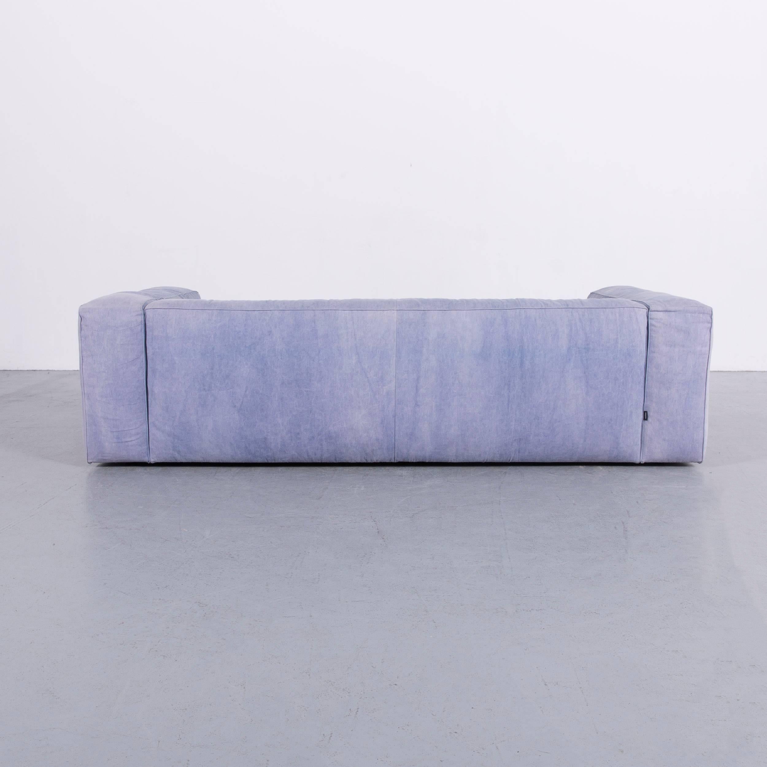 Ligne Roset Nils Designer Fabric Sofa Stonewash Blue 2
