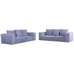 Ligne Roset Nils Fabric Sofa Set Stonewash Blue Three-Seat