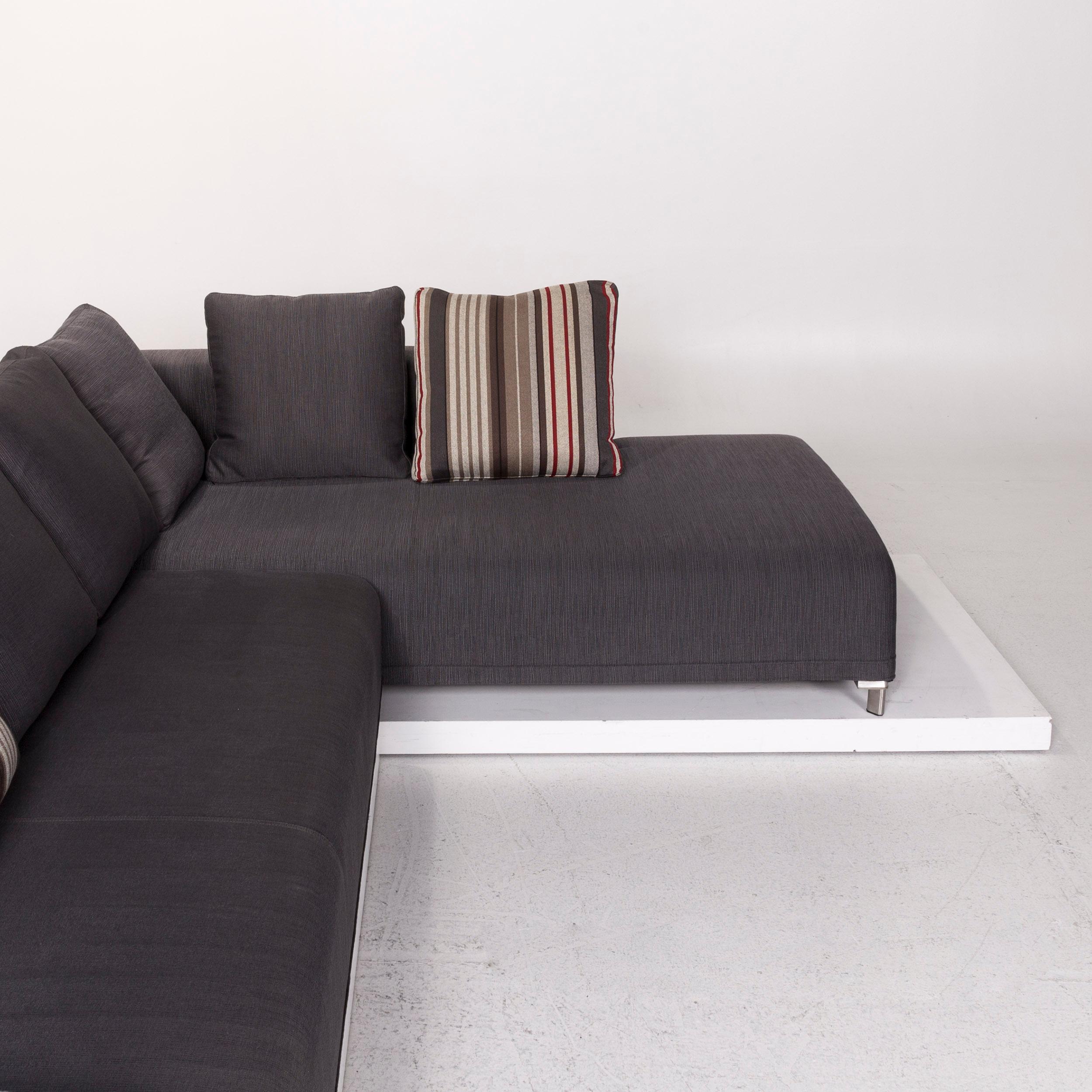 Ligne Roset Opium Fabric Corner Sofa Anthracite Gray Sofa Couch 1