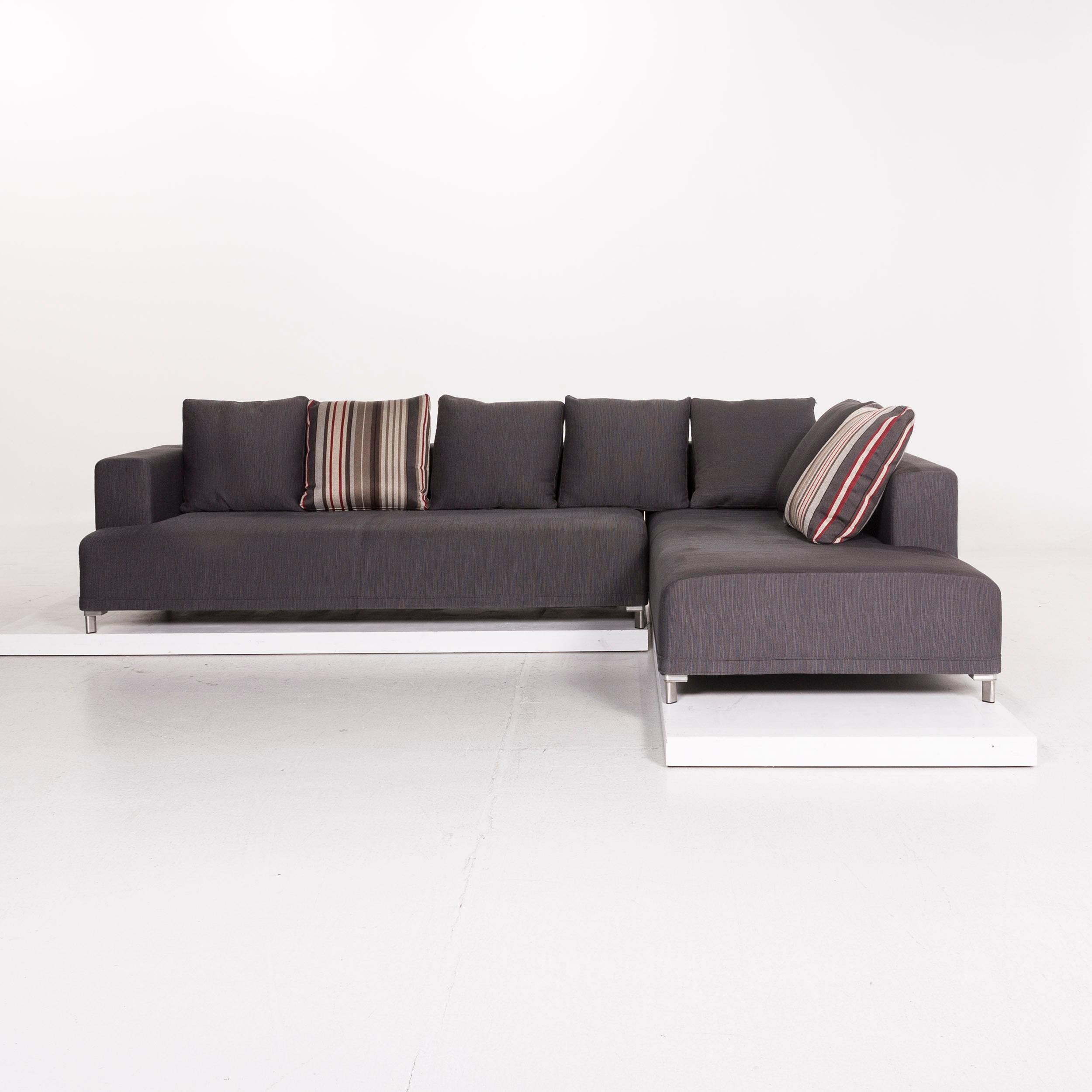 Ligne Roset Opium Fabric Corner Sofa Anthracite Gray Sofa Couch 2