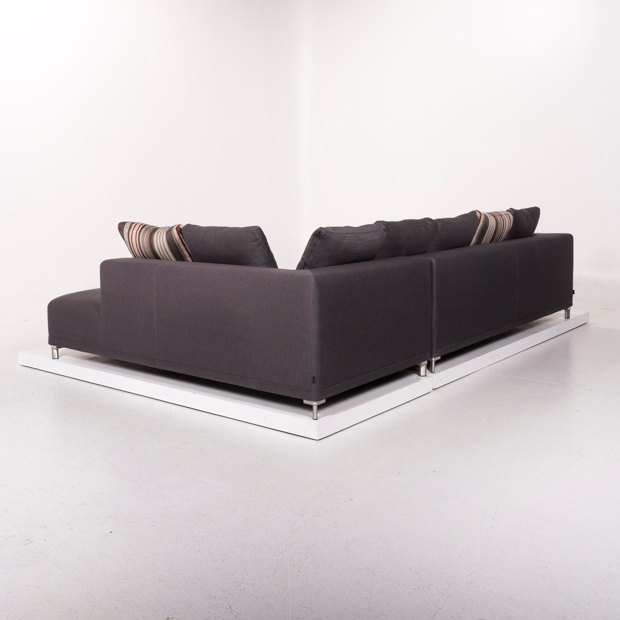 Ligne Roset Opium Fabric Corner Sofa Anthracite Gray Sofa Couch 4