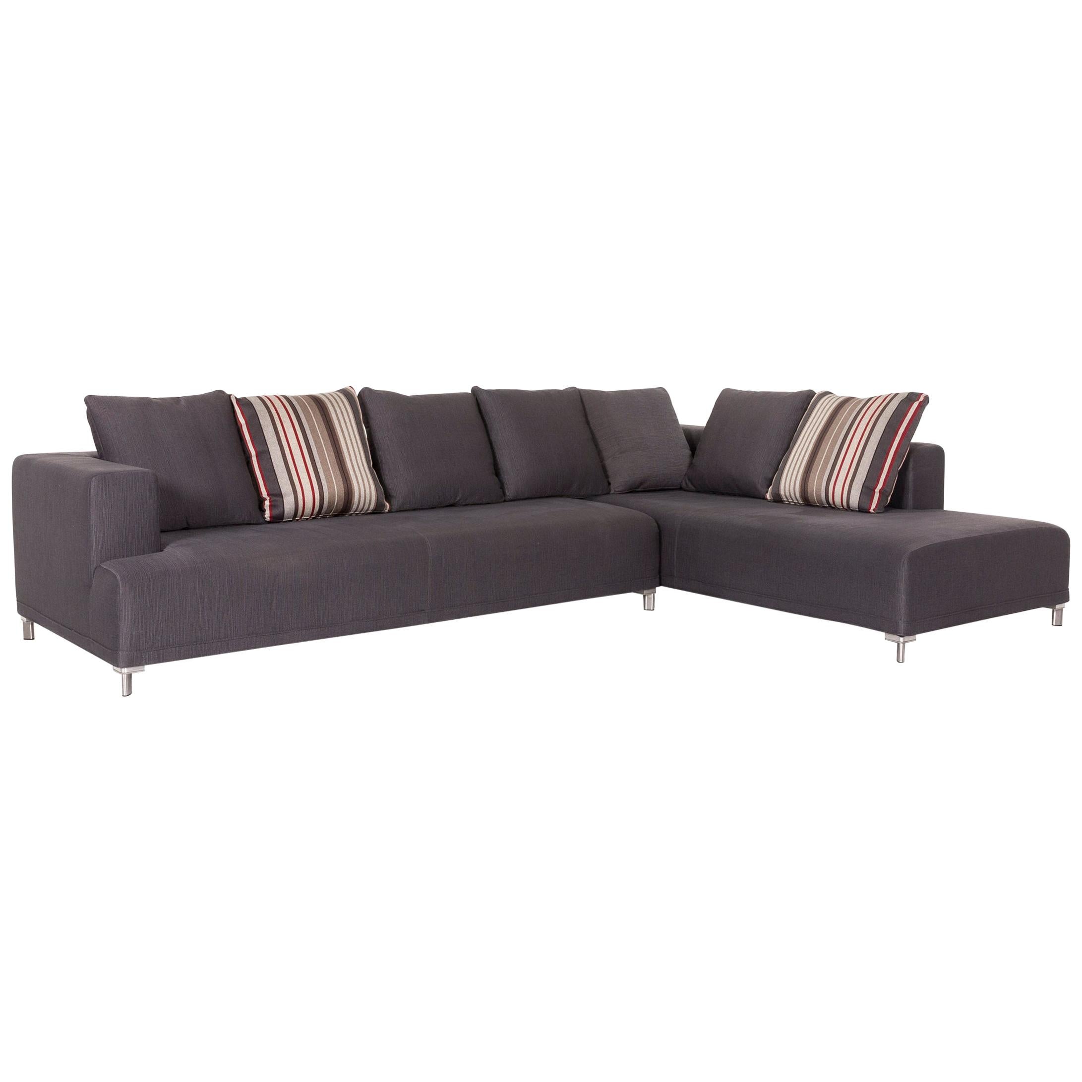 Ligne Roset Opium Fabric Corner Sofa Anthracite Gray Sofa Couch
