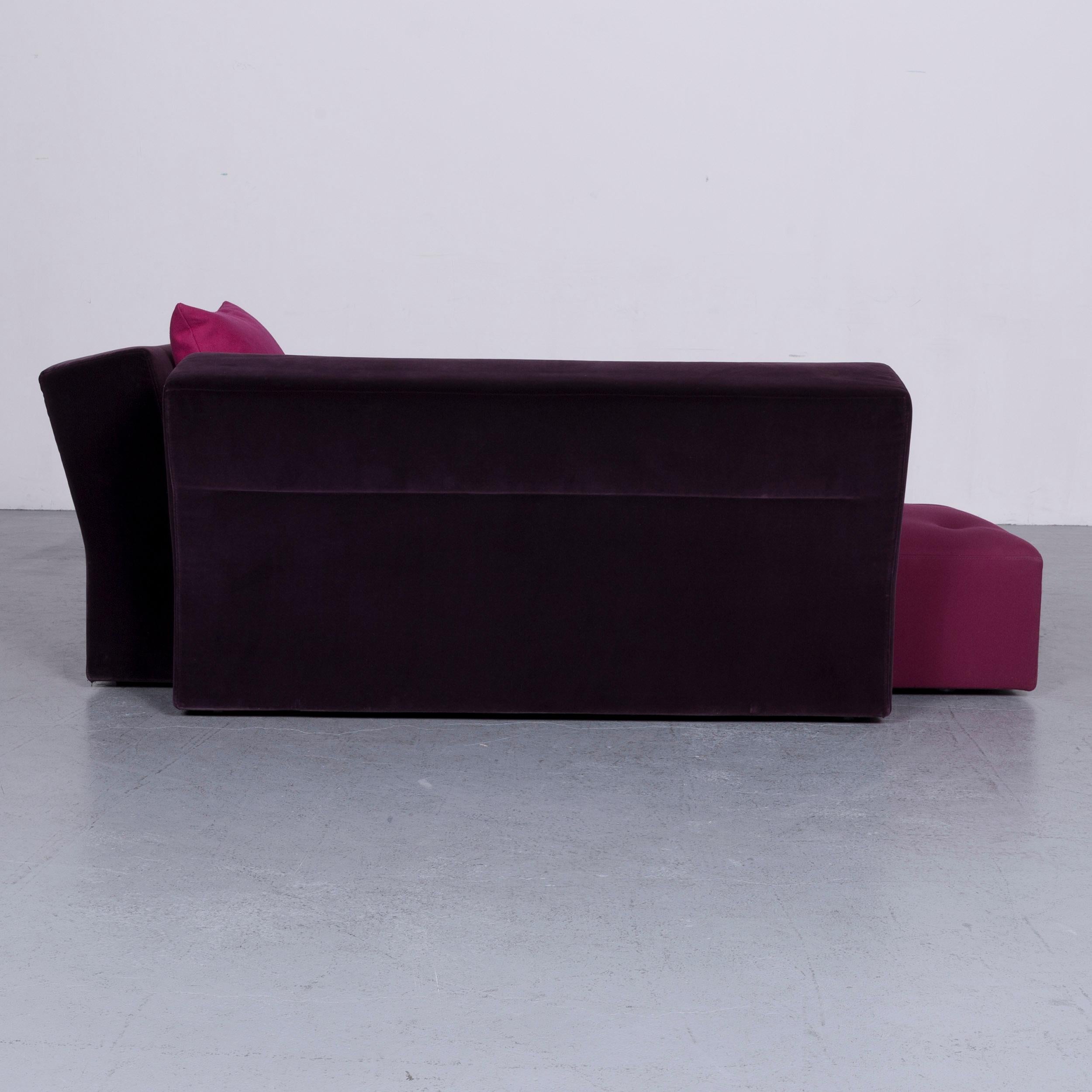 Ligne Roset Patchwork Designer Fabric Corner Sofa Purple Couch For Sale 2