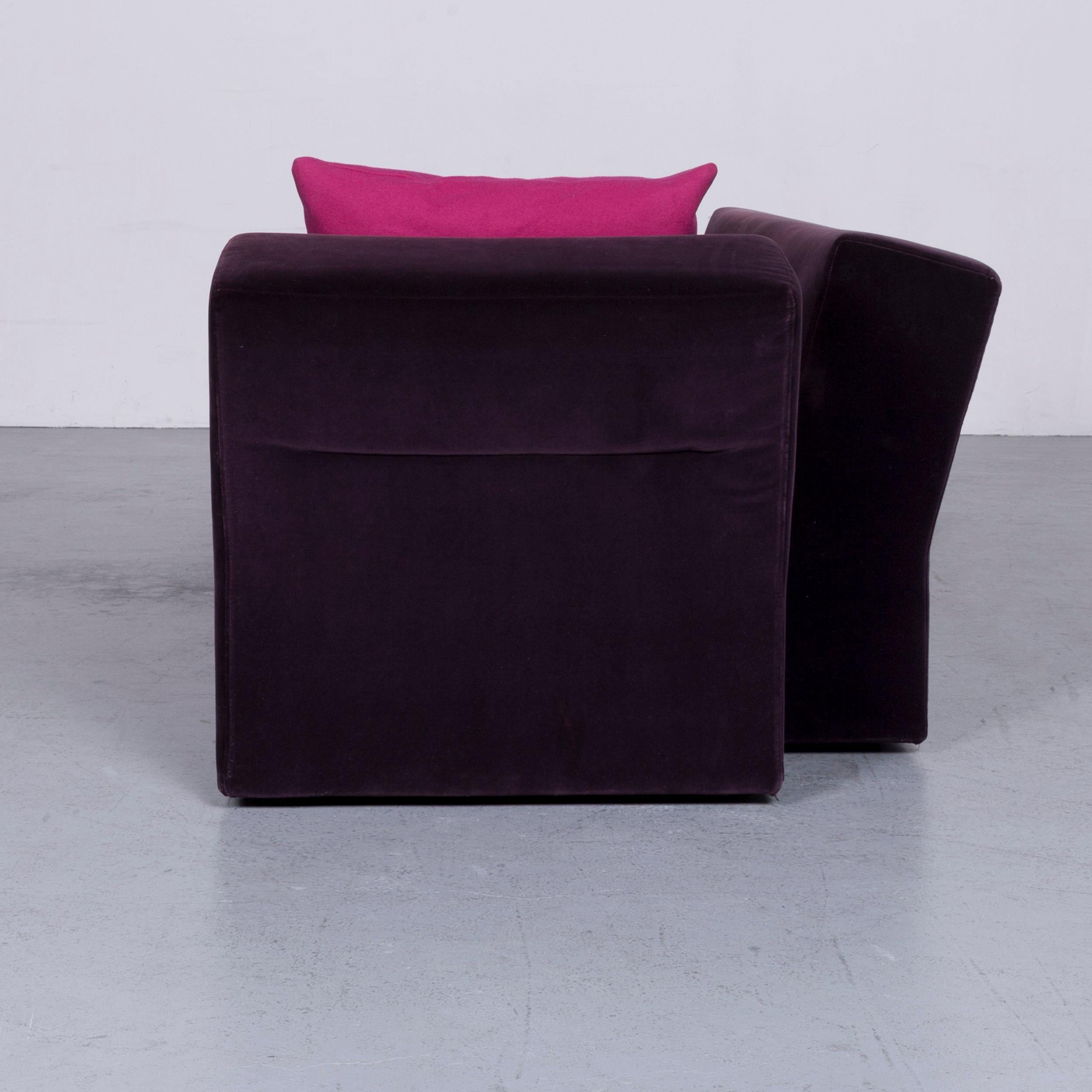 Ligne Roset Patchwork Designer Fabric Corner Sofa Purple Couch For Sale 3