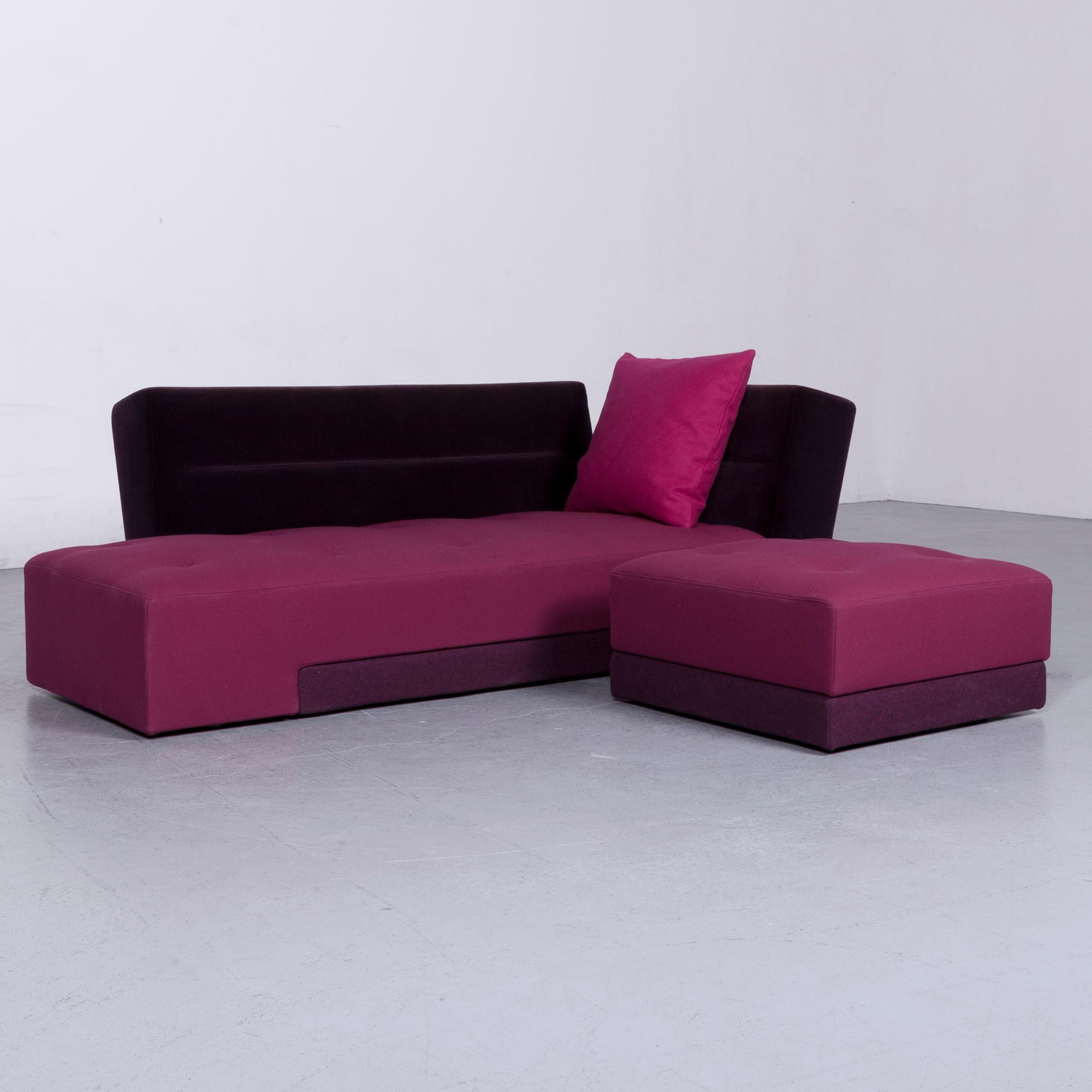 We bring to you an Ligne Roset patchwork designer fabric corner sofa purple couch.




























 