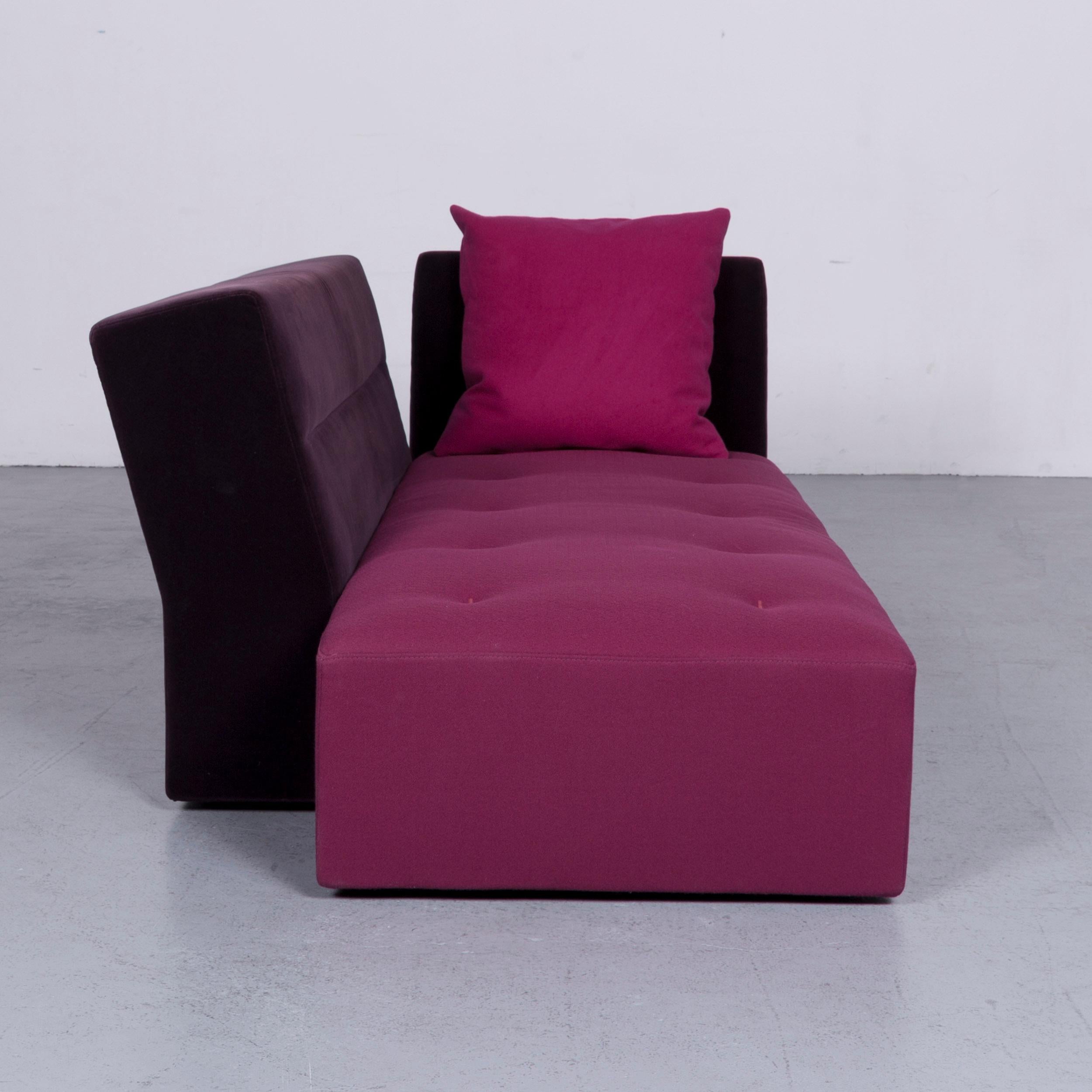 Ligne Roset Patchwork Designer Fabric Corner Sofa Purple Couch For Sale 1
