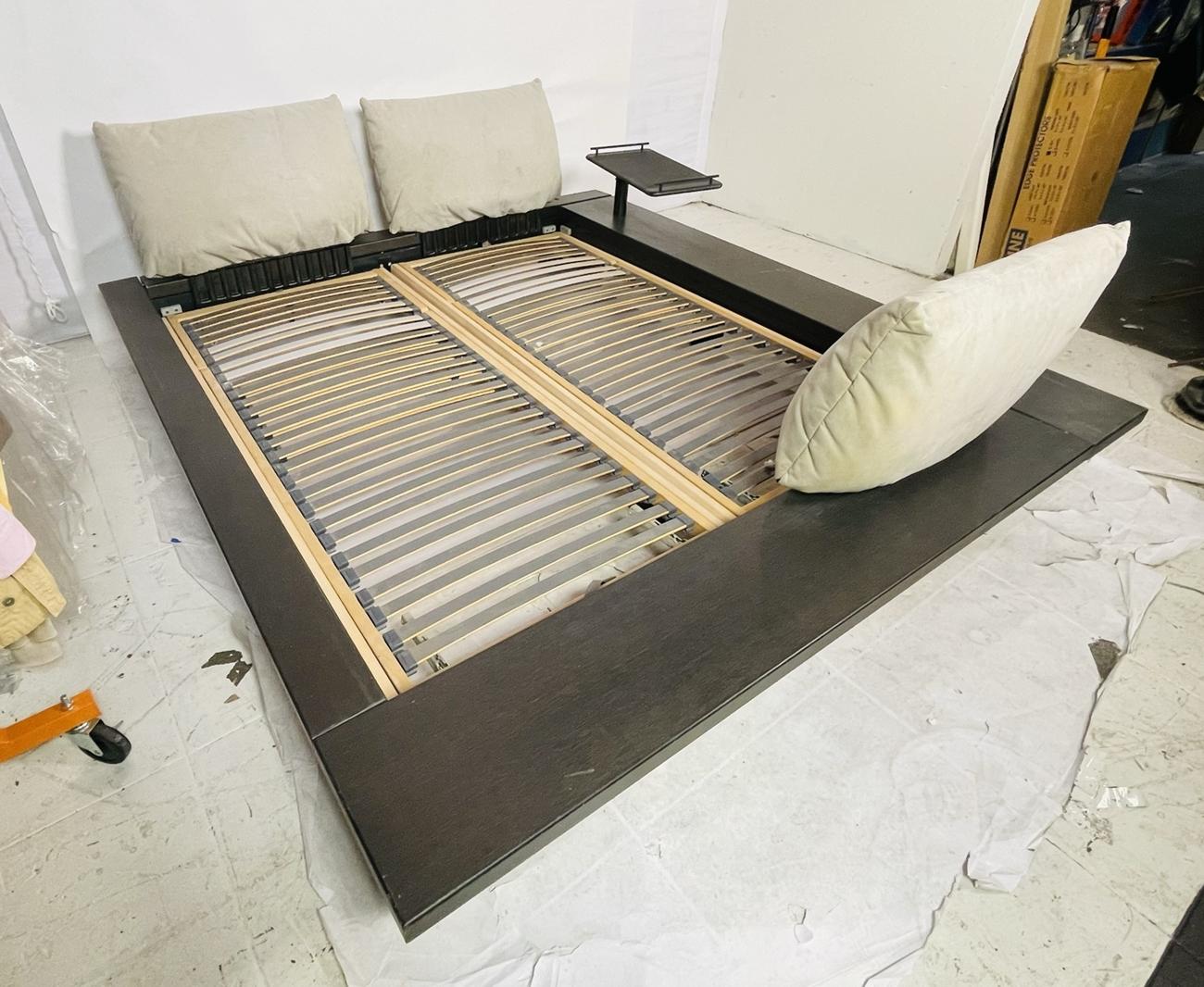 Ligne Roset Peter Maly Modern Wood European Queen Size Platform Bed For  Sale at 1stDibs