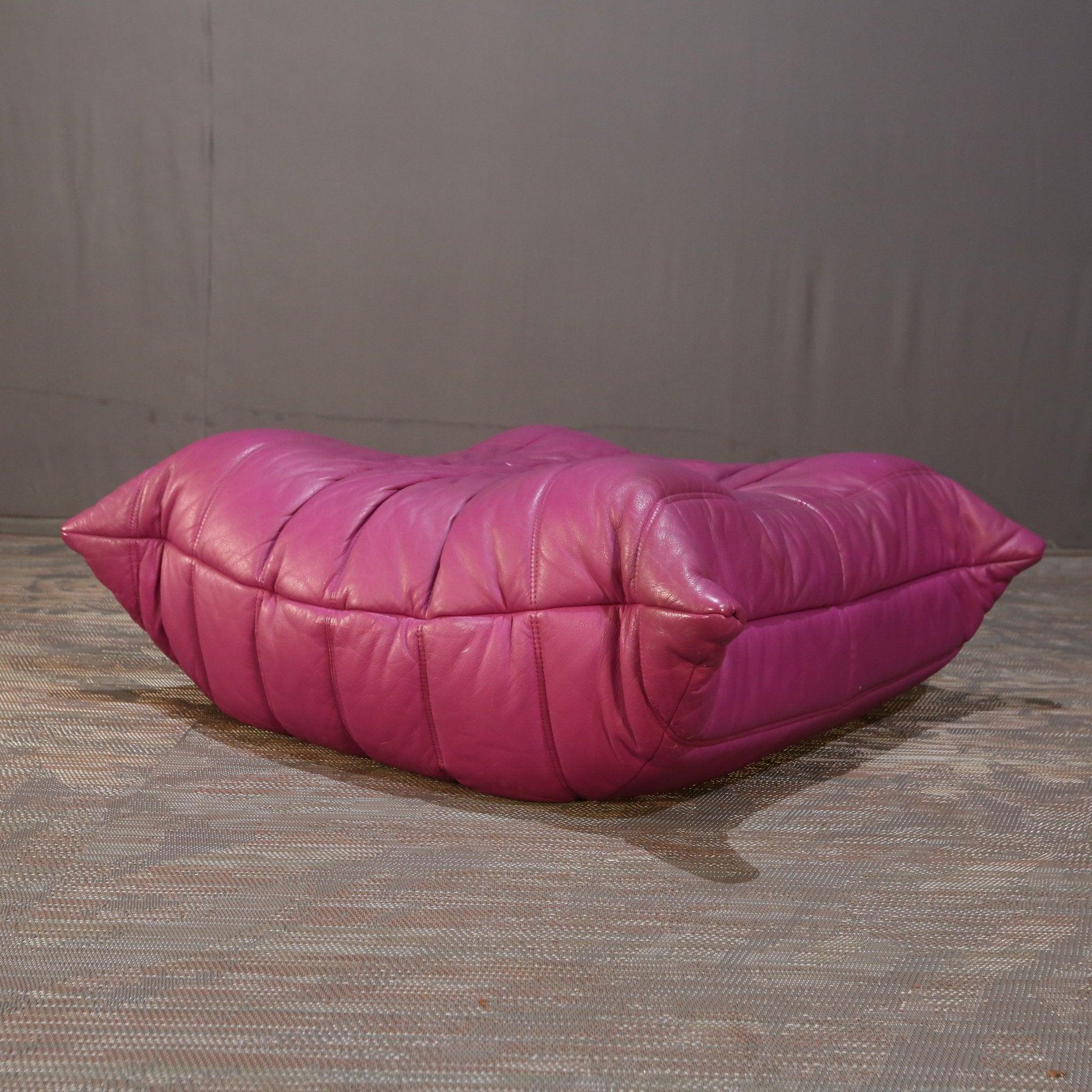 Contemporary Ligne Roset Pink Togo Ottoman by Michel Ducaroy