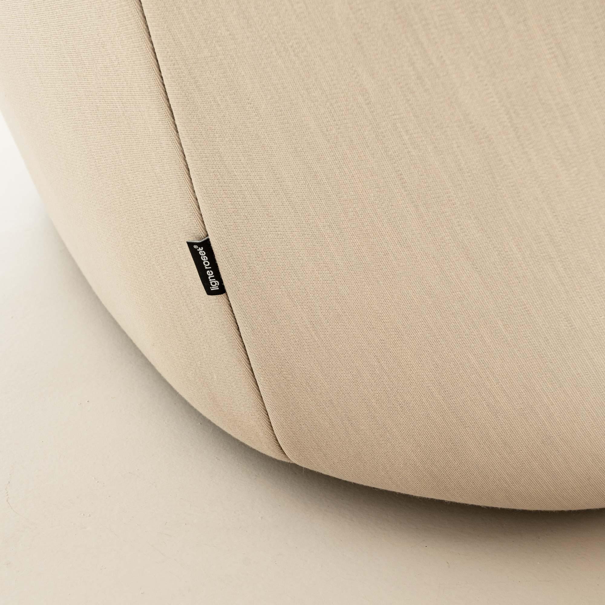 Ligne Roset Ploum 3 Seater High Back Sofa in Off-White/Cream Wool Fabric For Sale 5