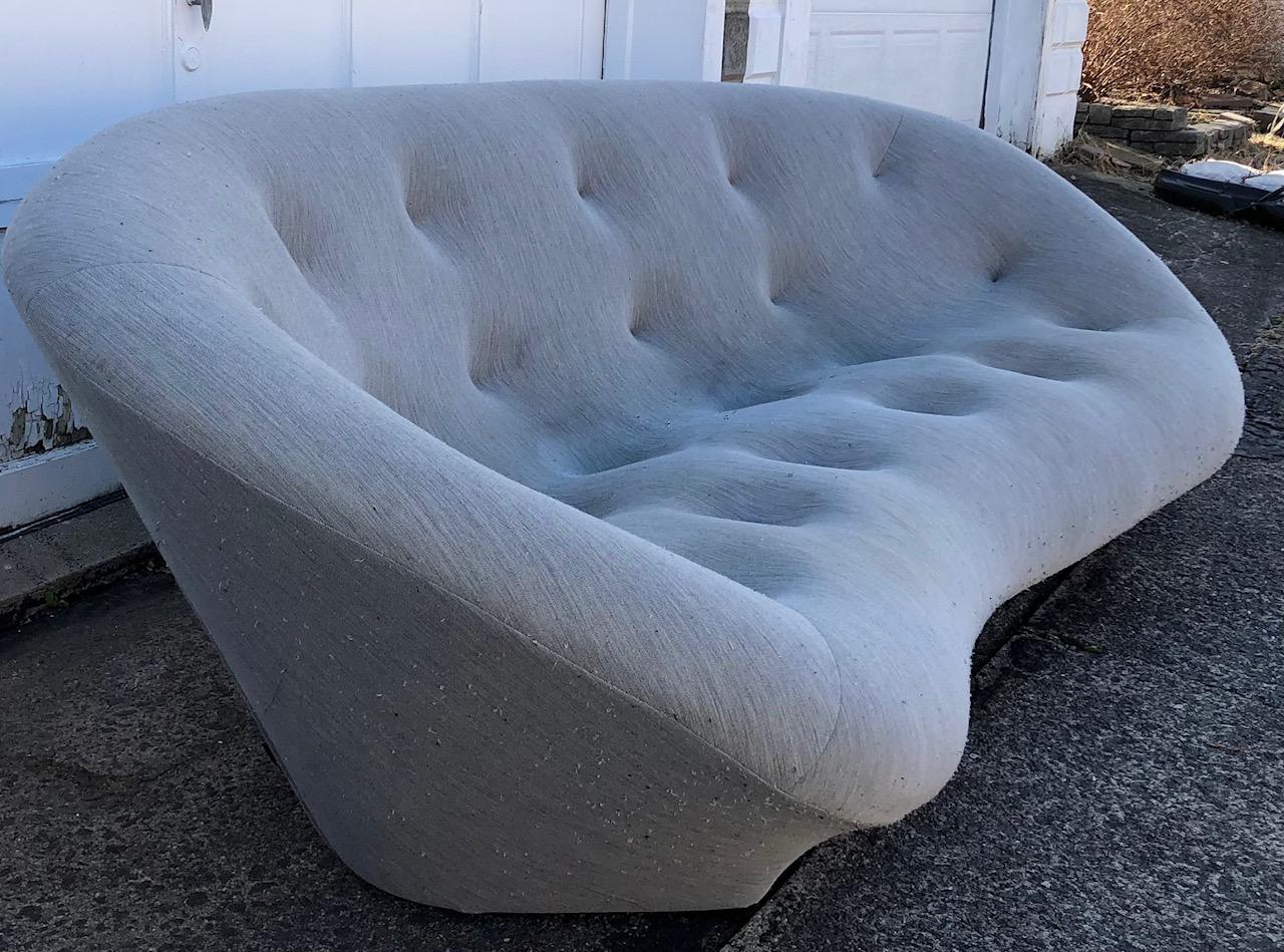 Modern Ligne Roset 'Ploum' Three-Seater Sofa in Grey by Ronan and Erwan Bouroullec