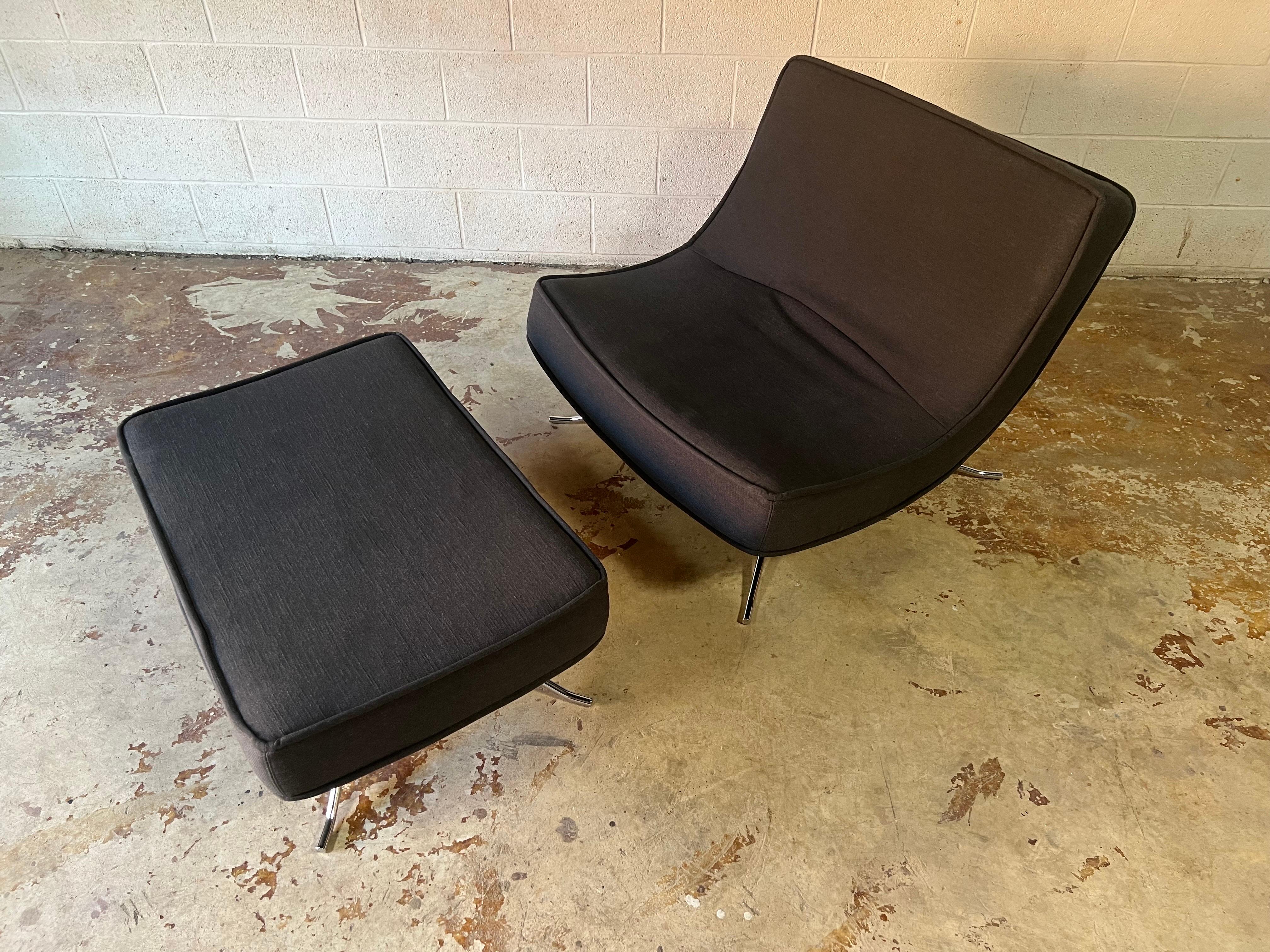 Modern Ligne Roset ‘Pop’ Easy Lounge Chair and Ottoman by Christian Werner