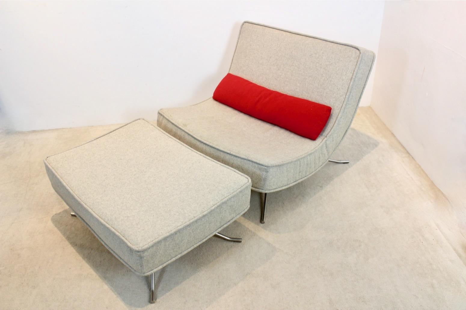 French Ligne Roset ‘Pop’ Easy Lounge Chair and Ottoman by Christian Werner