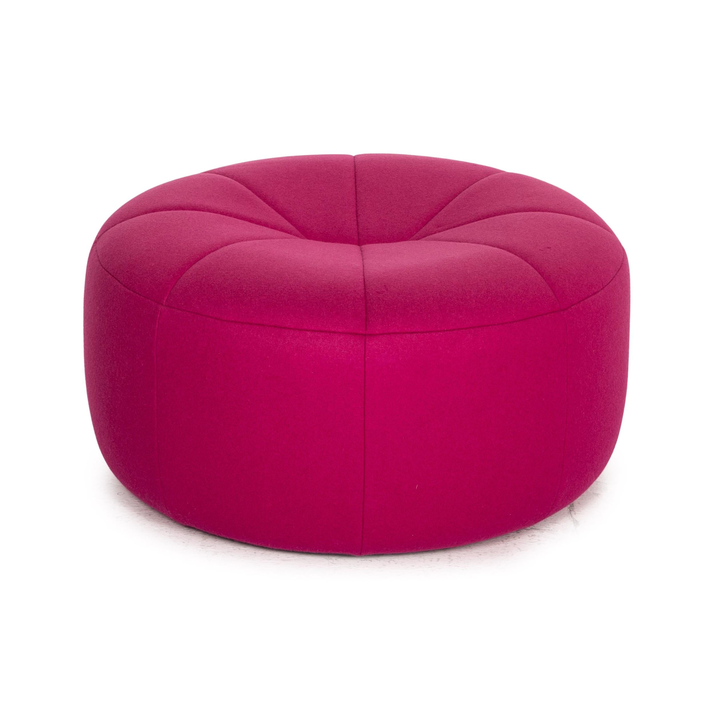Ligne Roset Pumpkin Fabric Armchair Including Footstool Pink 7