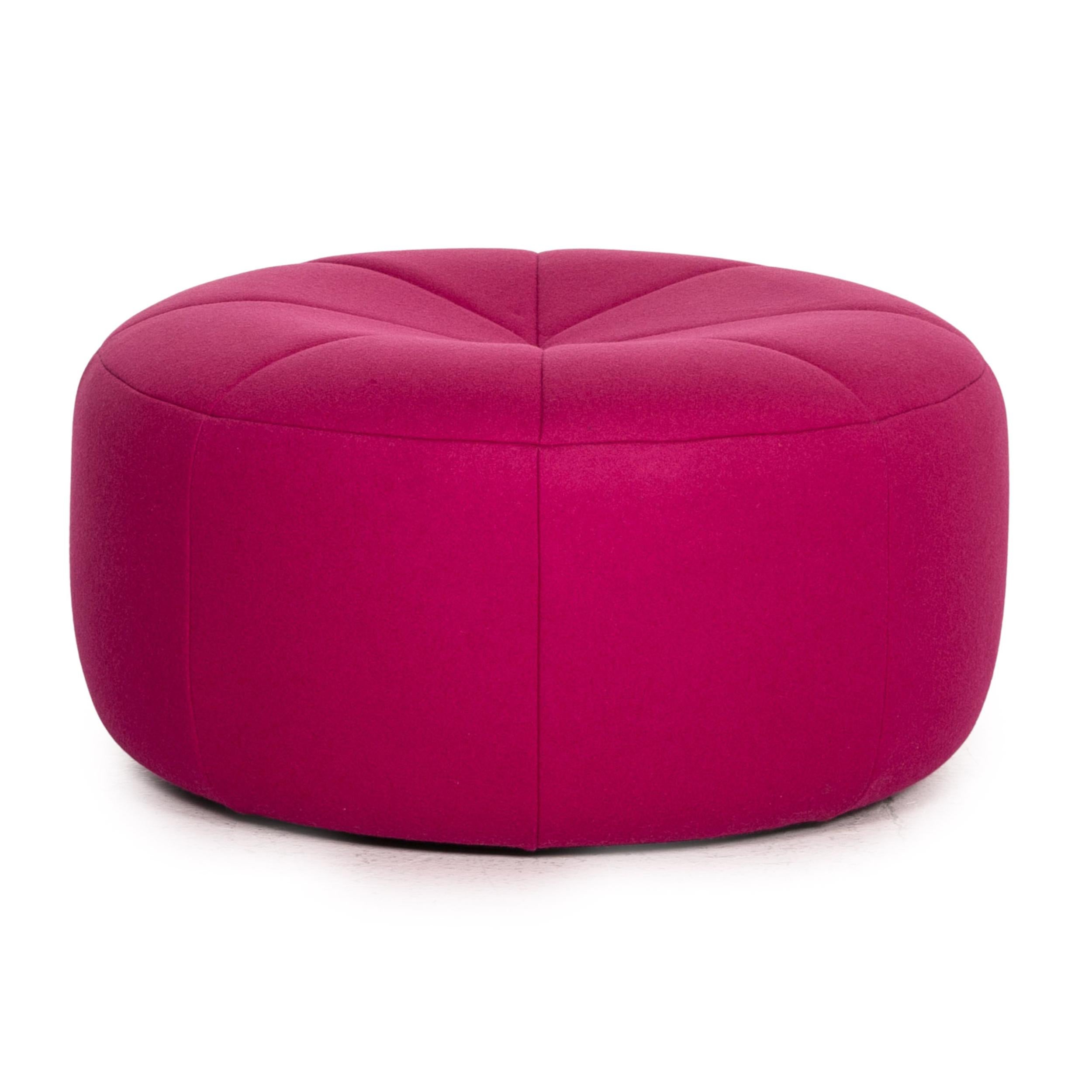 Ligne Roset Pumpkin Fabric Armchair Including Footstool Pink 8