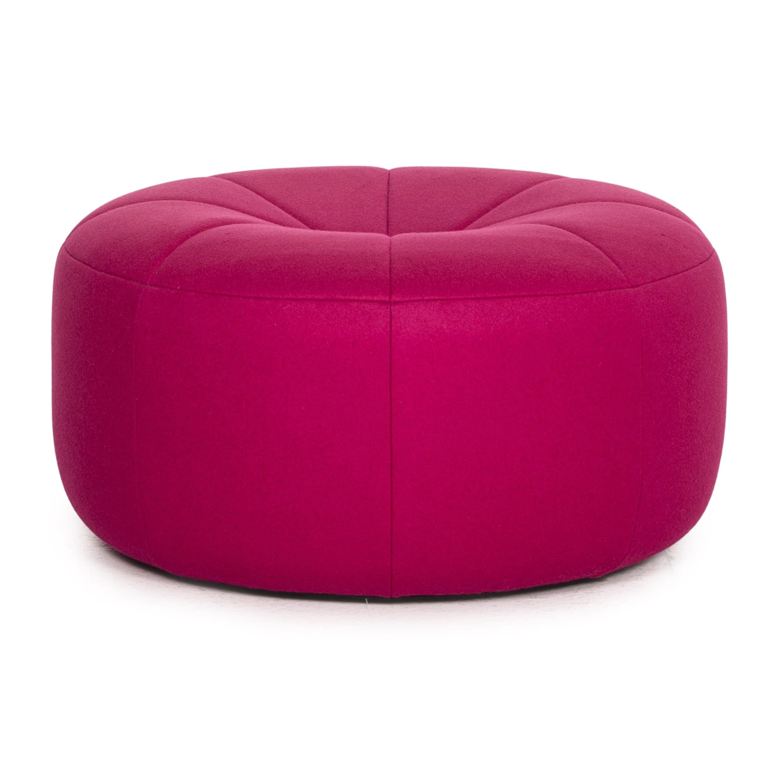 Ligne Roset Pumpkin Fabric Armchair Including Footstool Pink 9