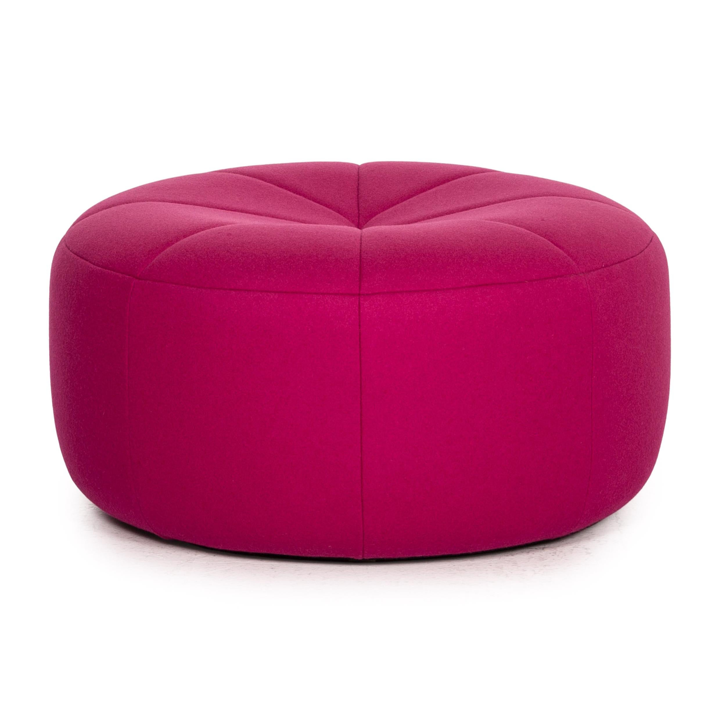 Ligne Roset Pumpkin Fabric Armchair Including Footstool Pink 10