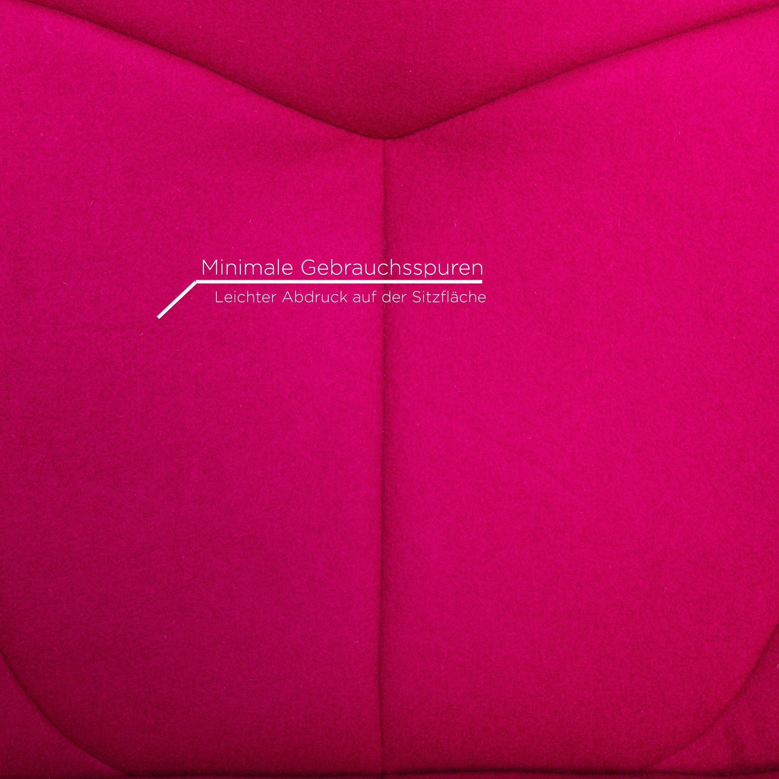 Contemporary Ligne Roset Pumpkin Fabric Armchair Including Footstool Pink