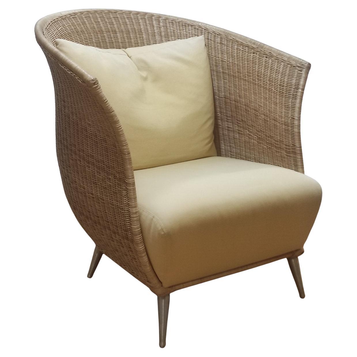 Ligne Roset Rattan Longue Chair en venta