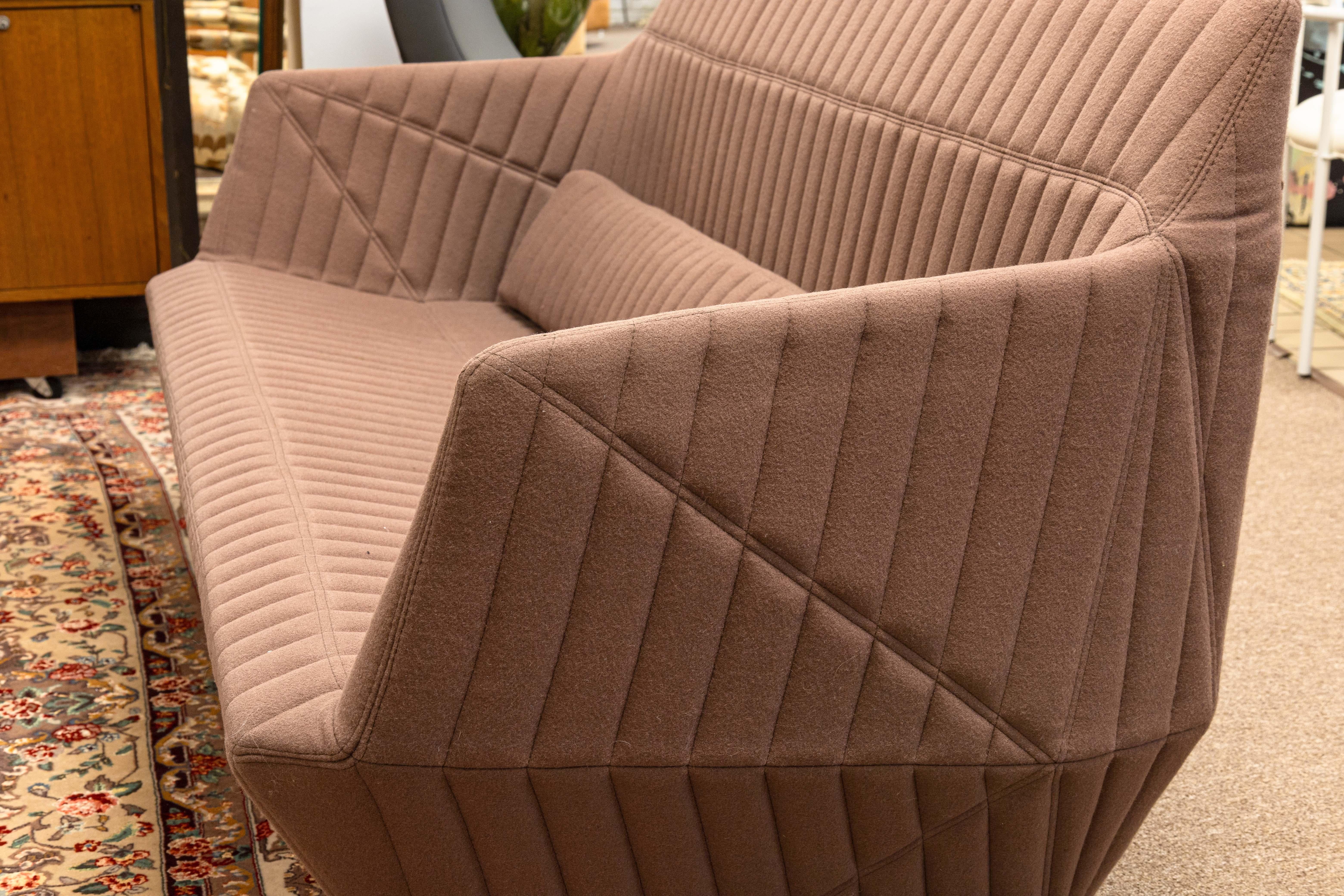 Ligne Roset R&E Bouroullec Facett Contemporary Modern Brown Loveseat Sofa 8