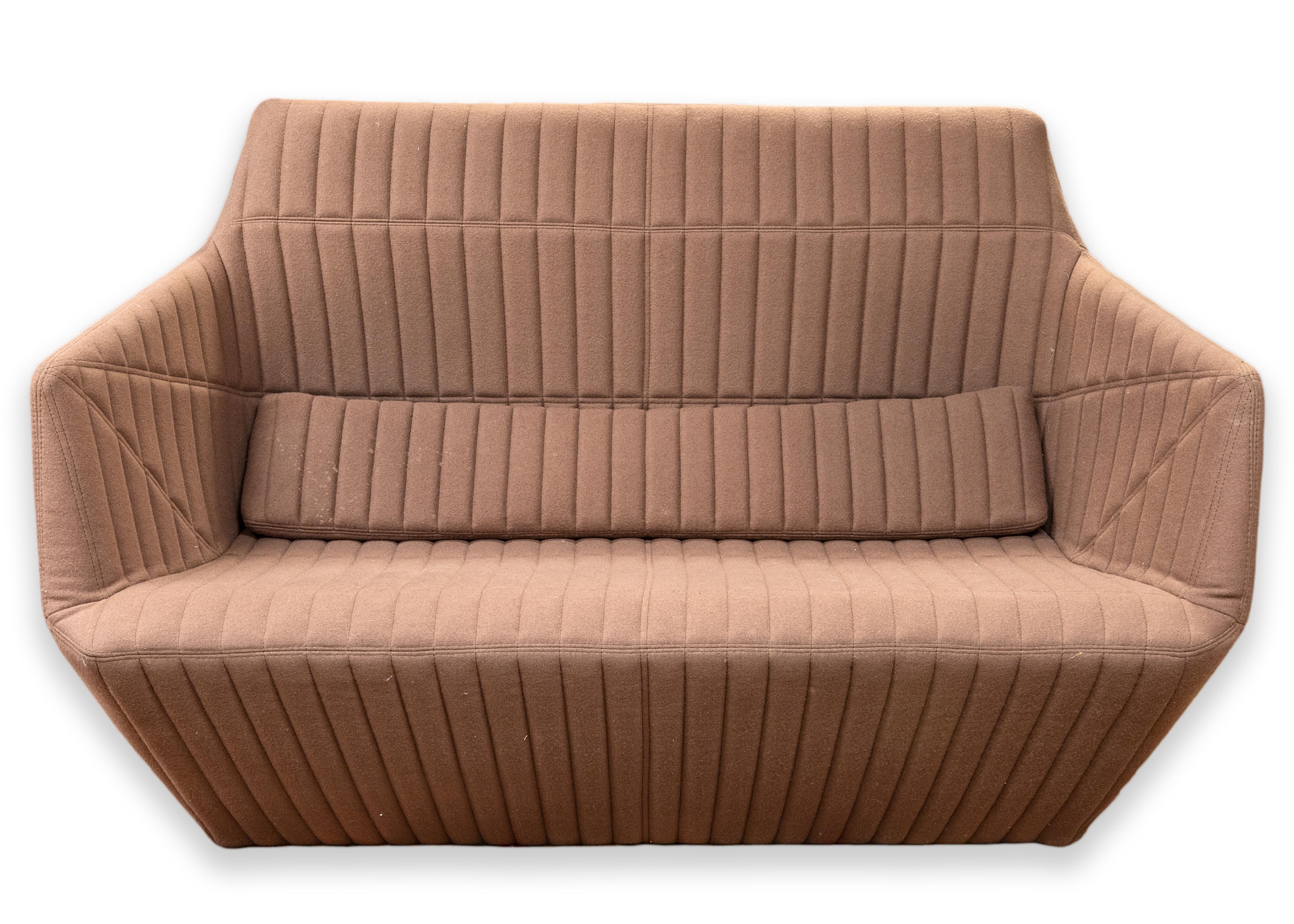 Ligne Roset R&E Bouroullec Facett Contemporary Modern Brown Loveseat Sofa 10