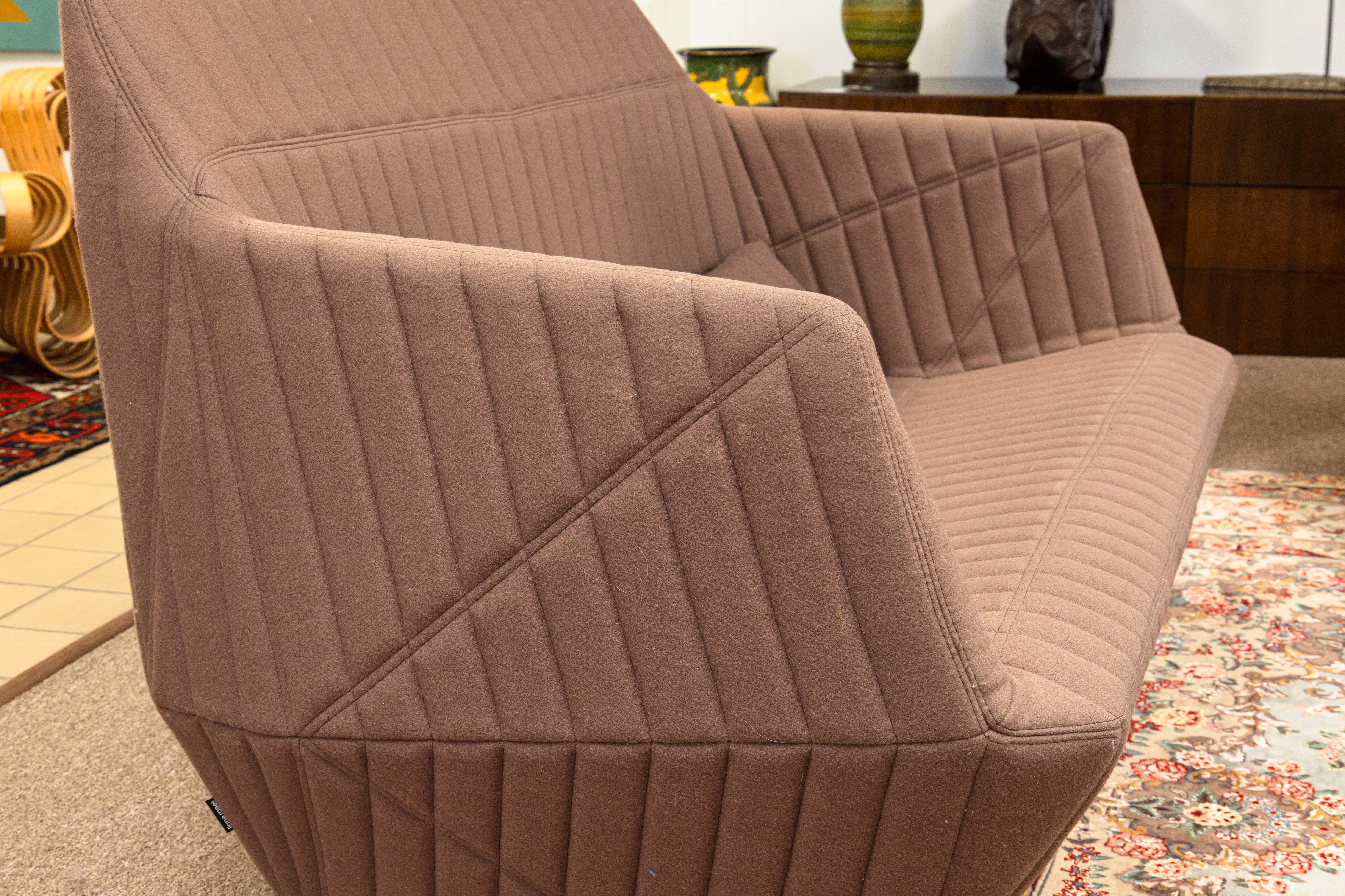 Ligne Roset R&E Bouroullec Facett Contemporary Modern Brown Loveseat Sofa 2