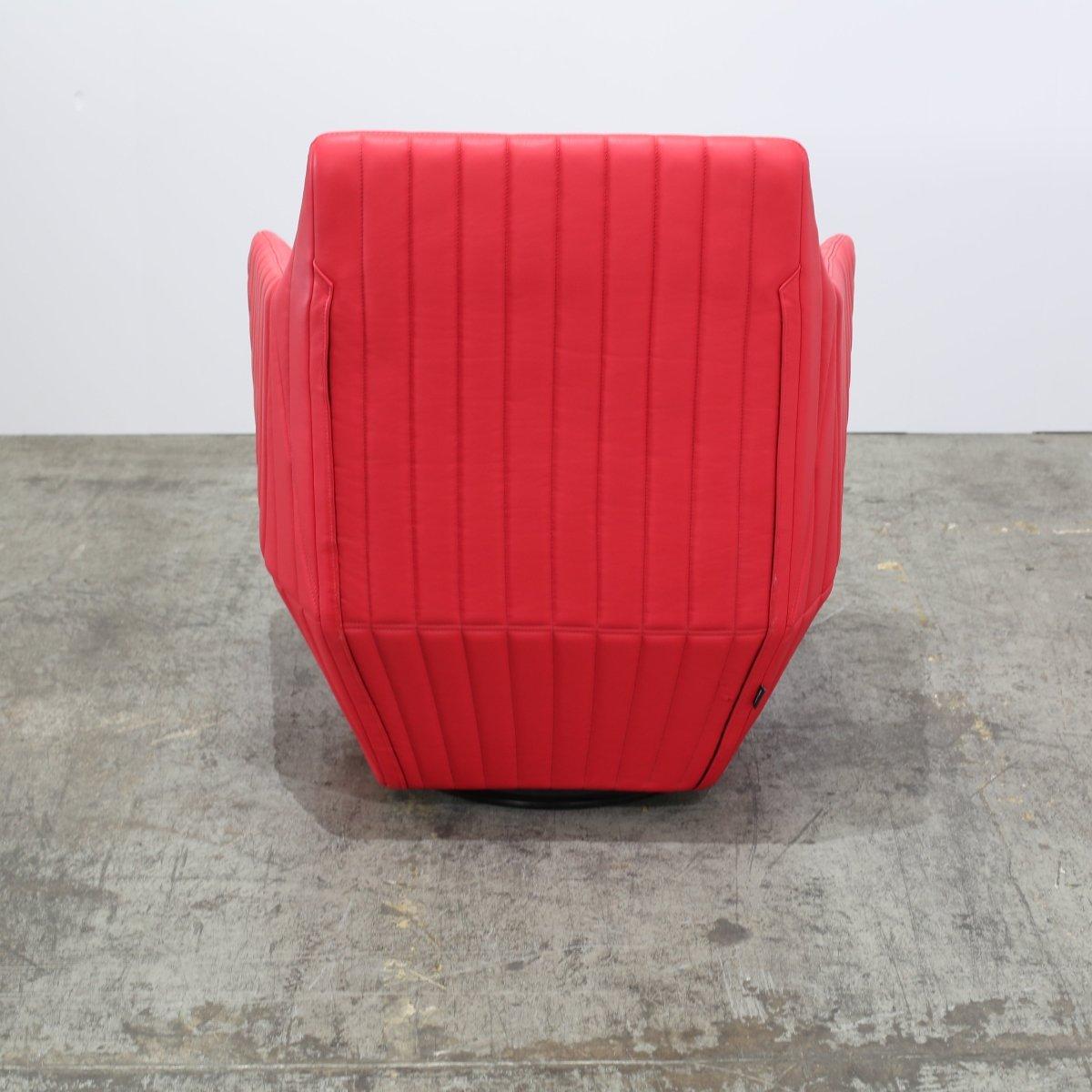 French Ligne Roset Red Facett Armchair by R. & E. Bouroullec For Sale