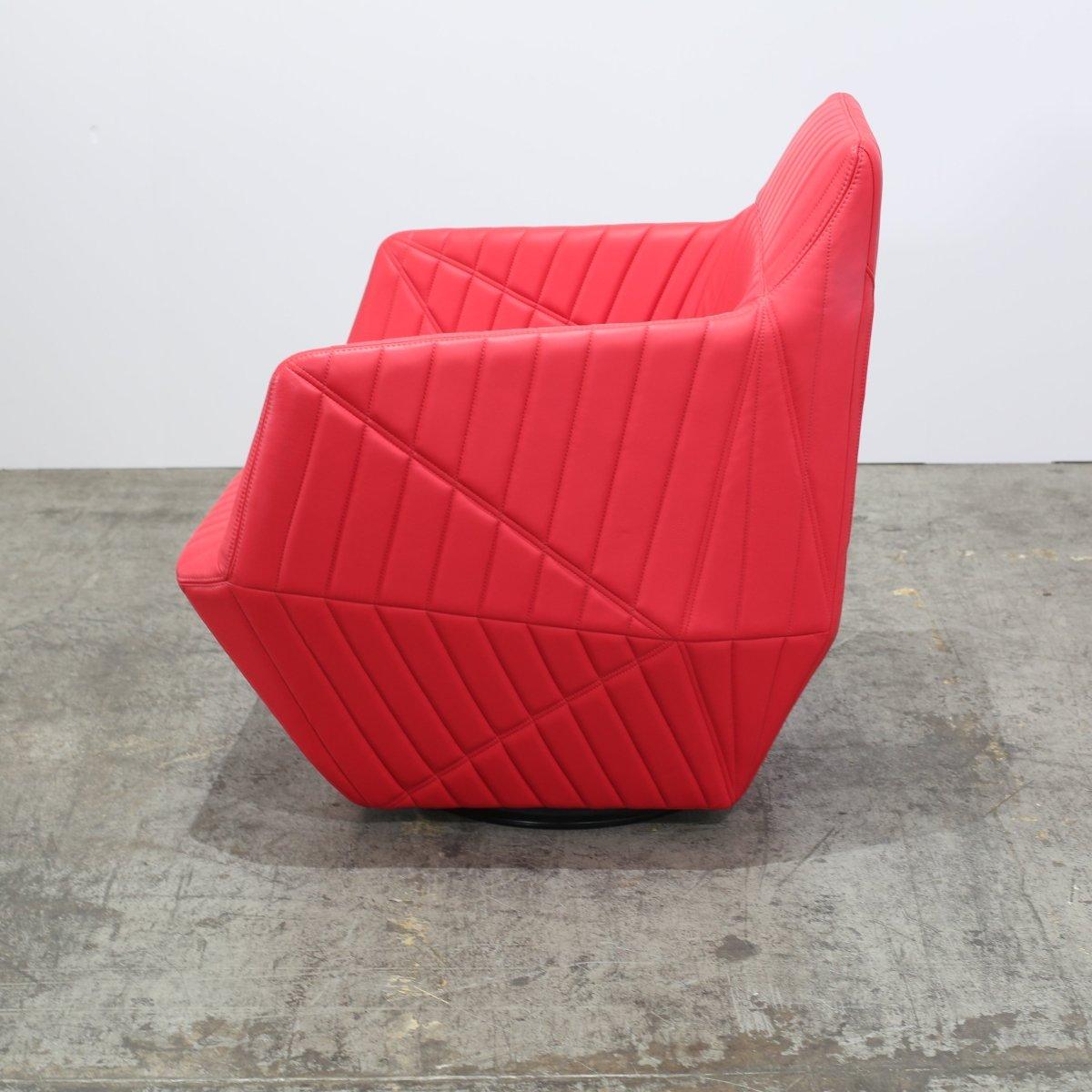 Ligne Roset Red Facett Armchair by R. & E. Bouroullec In Good Condition For Sale In Basildon, London