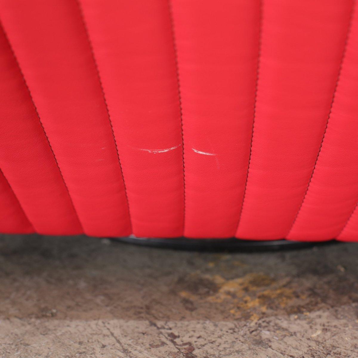 Fabric Ligne Roset Red Facett Armchair by R. & E. Bouroullec For Sale