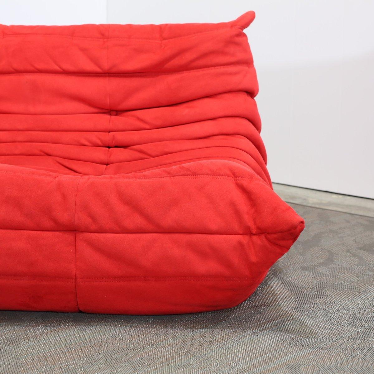 Ligne Roset Red Modular Togo Sofa by Michel Ducaroy, Set of Three For Sale 3