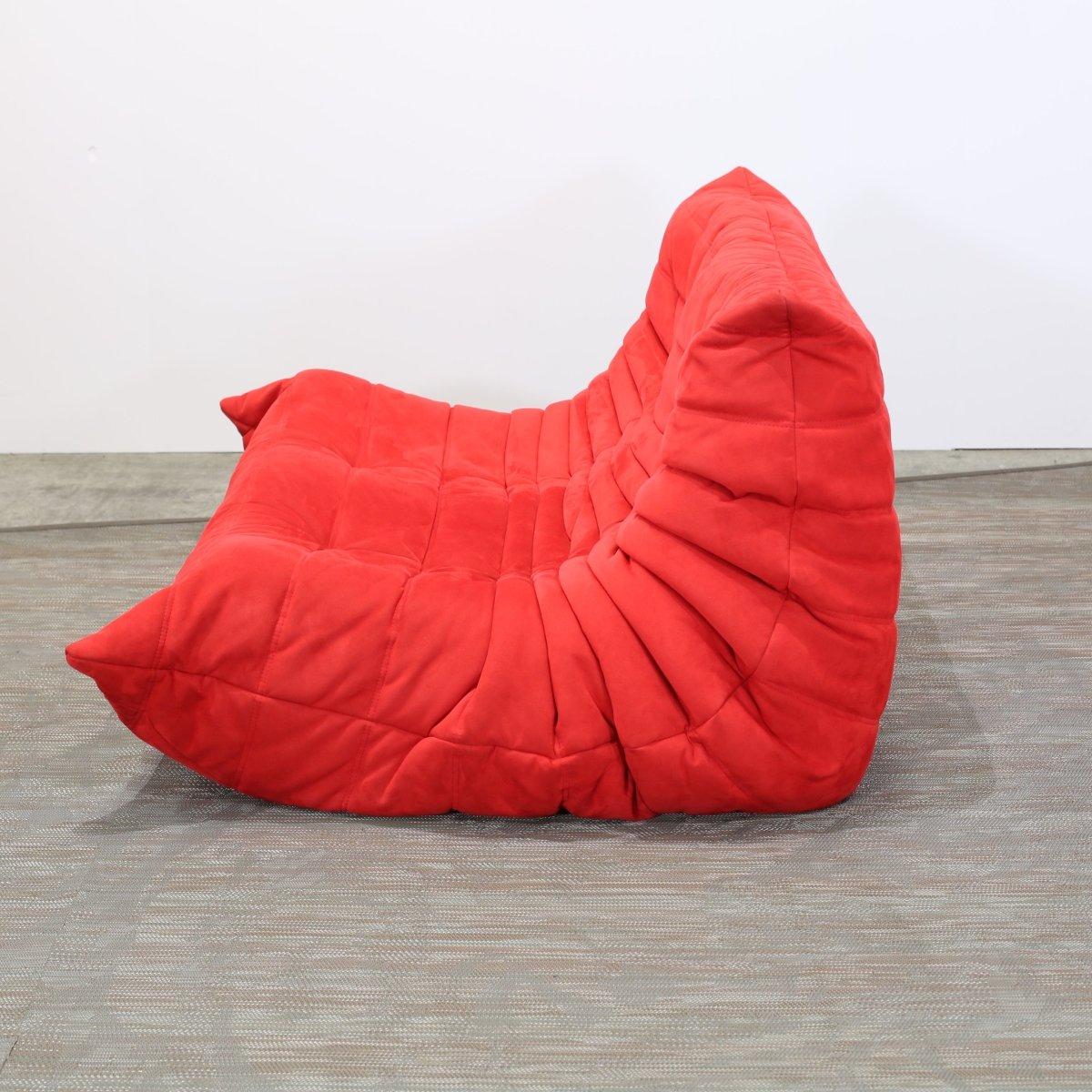Ligne Roset Red Modular Togo Sofa by Michel Ducaroy, Set of Three For Sale 1