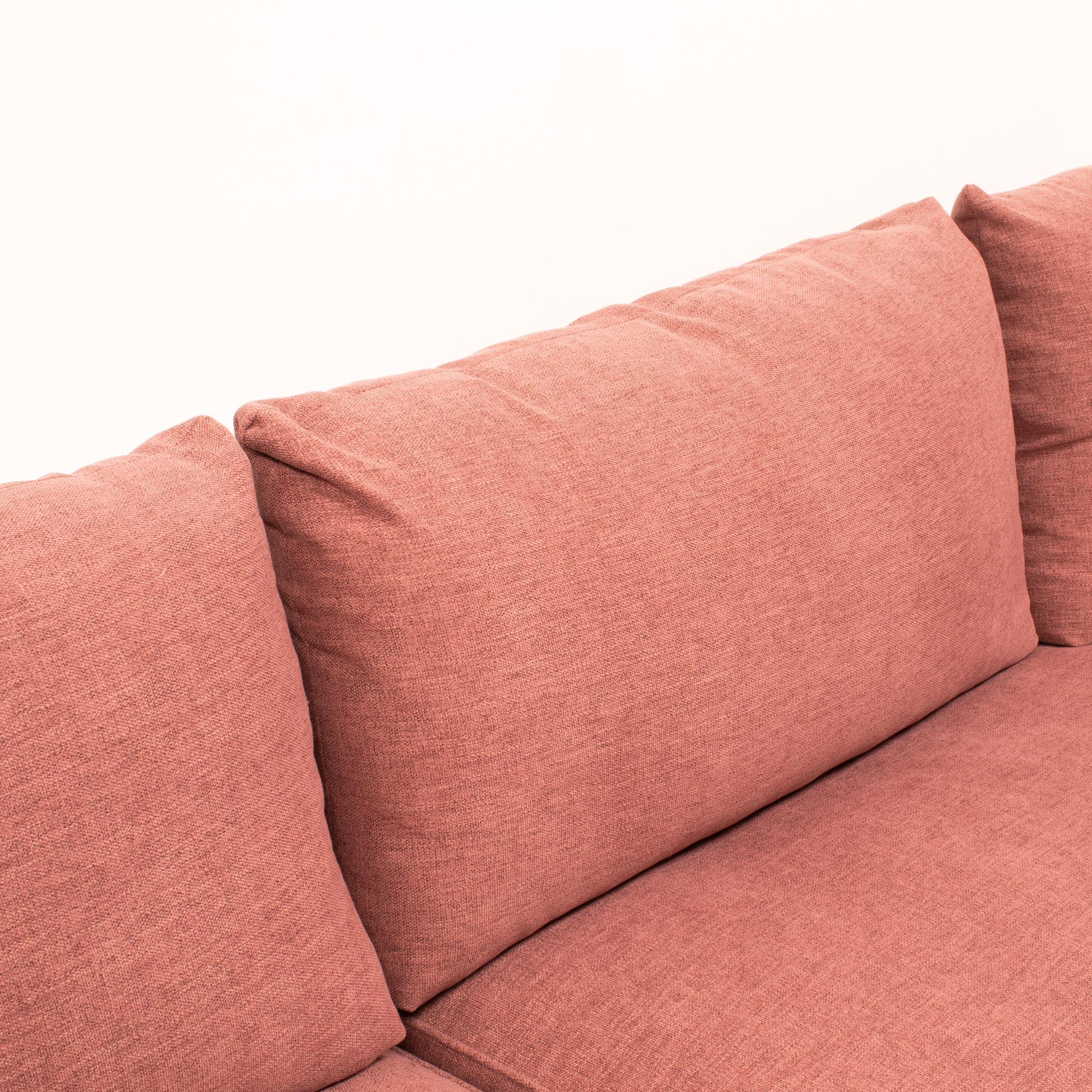 Fabric Ligne Roset Rive Gauche Corner Sofa by Didier Gomez in Dusky Pink