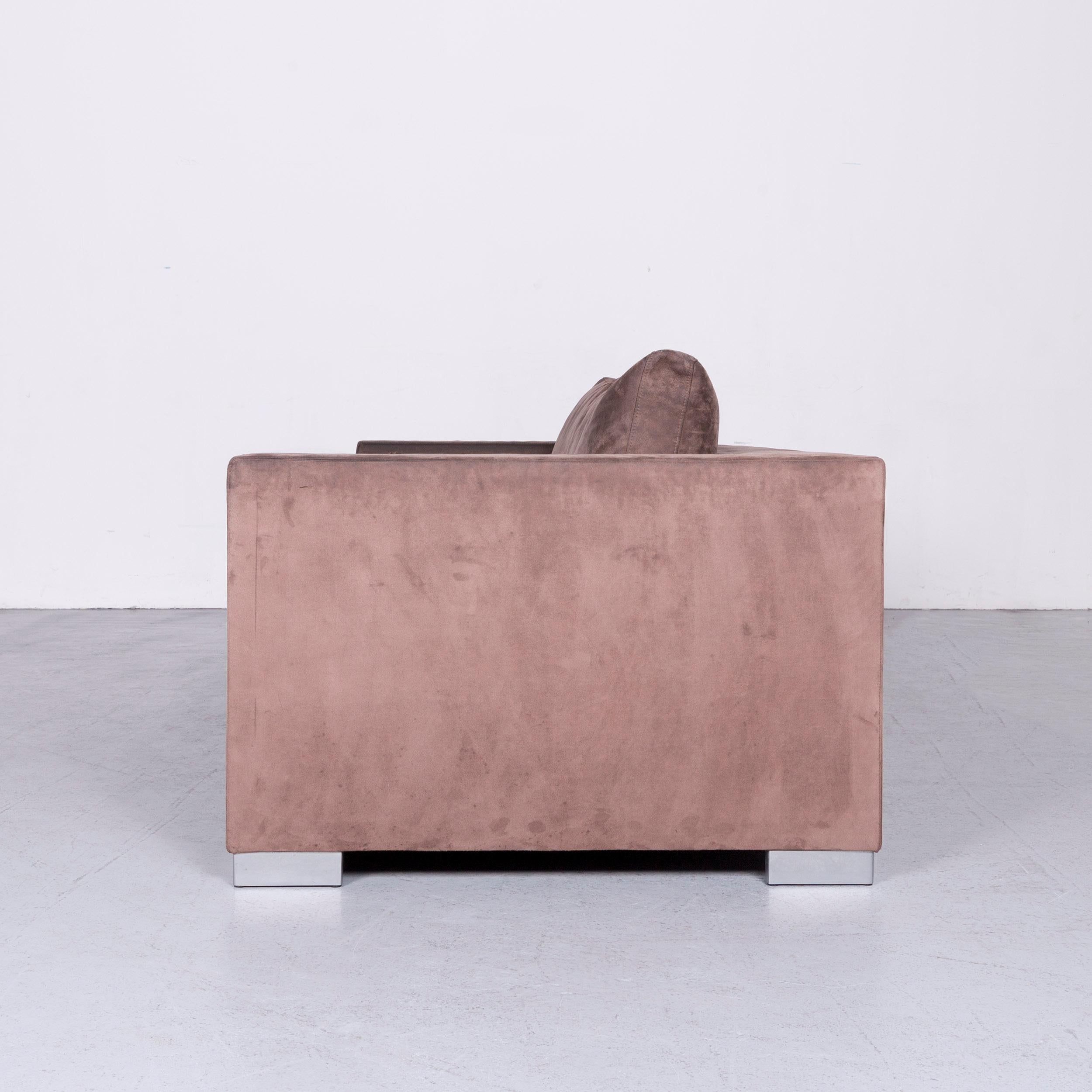 Ligne Roset Rive Gauche Designer Fabric Sofa Brown Two-Seat Couch 5