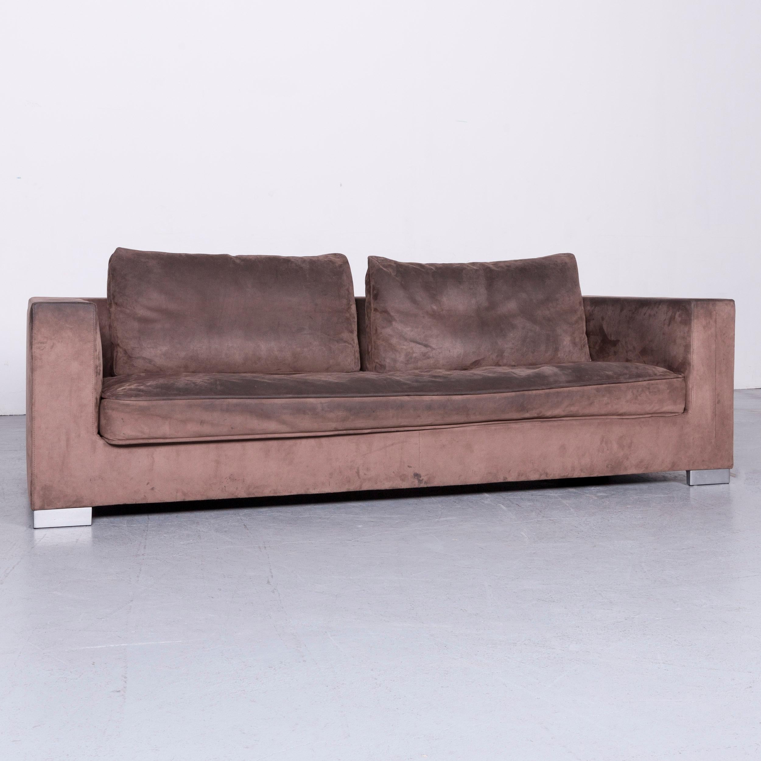 We bring to you a Ligne Roset Rive gauche designer fabric sofa brown two-seat couch.