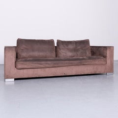 Ligne Roset Rive Gauche Designer Fabric Sofa Brown Two-Seat Couch