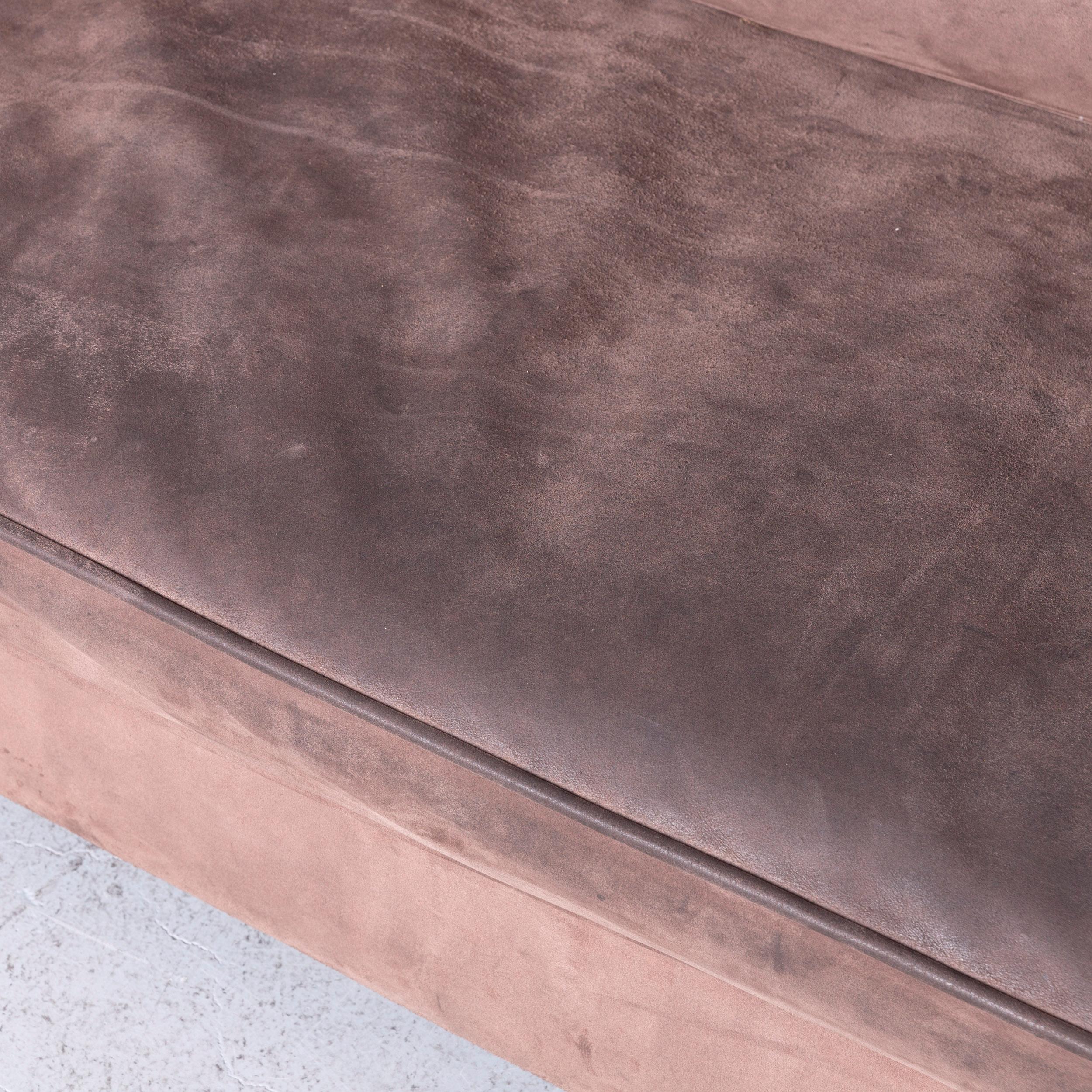 Contemporary Ligne Roset Rive Gauche Designer Fabric Sofa Brown Two-Seat Couch