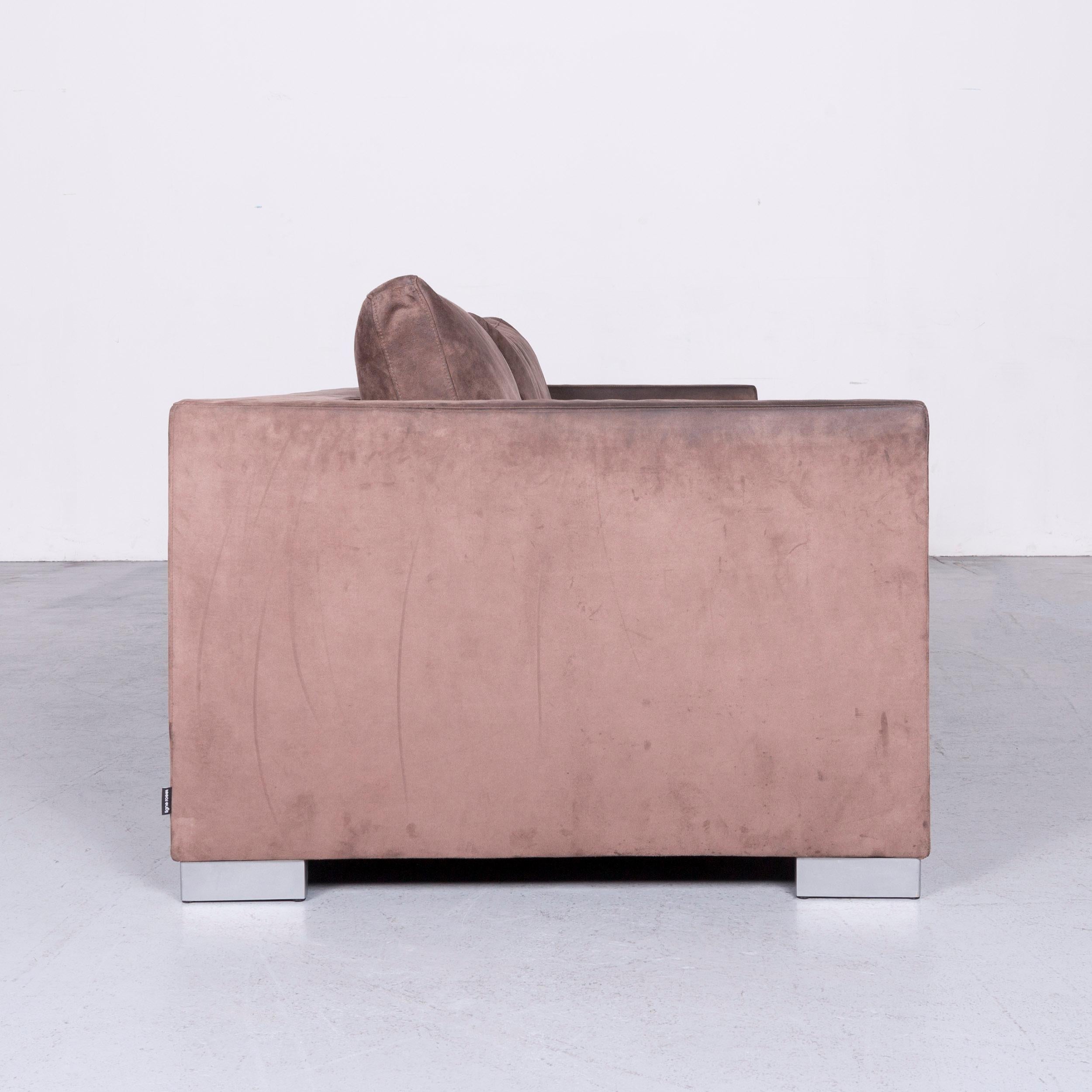 Ligne Roset Rive Gauche Designer Fabric Sofa Brown Two-Seat Couch 3