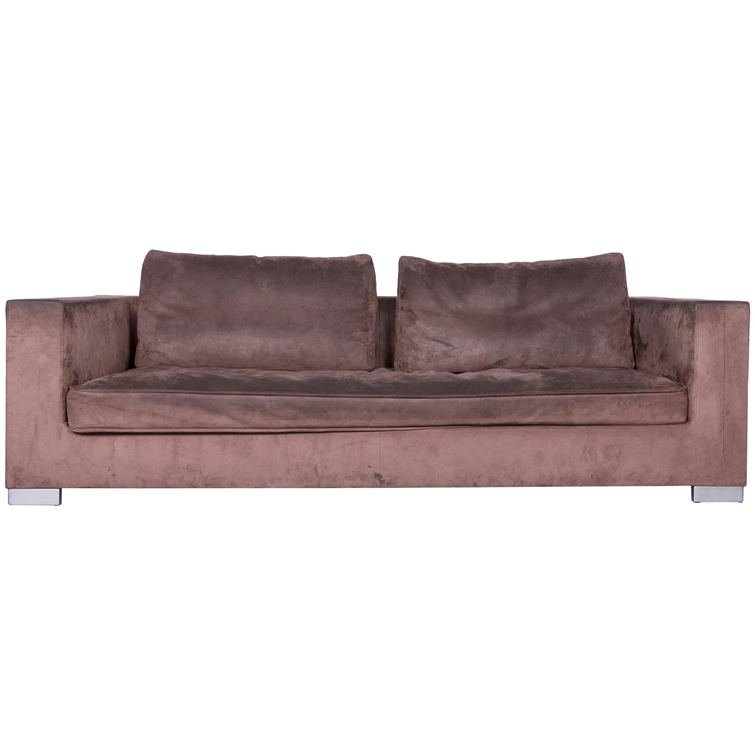 Ligne Roset Rive Gauche Designer Fabric Sofa Brown Two-Seat Couch