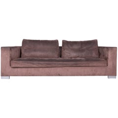 Ligne Roset Rive Gauche Designer Fabric Sofa Brown Two-Seat Couch