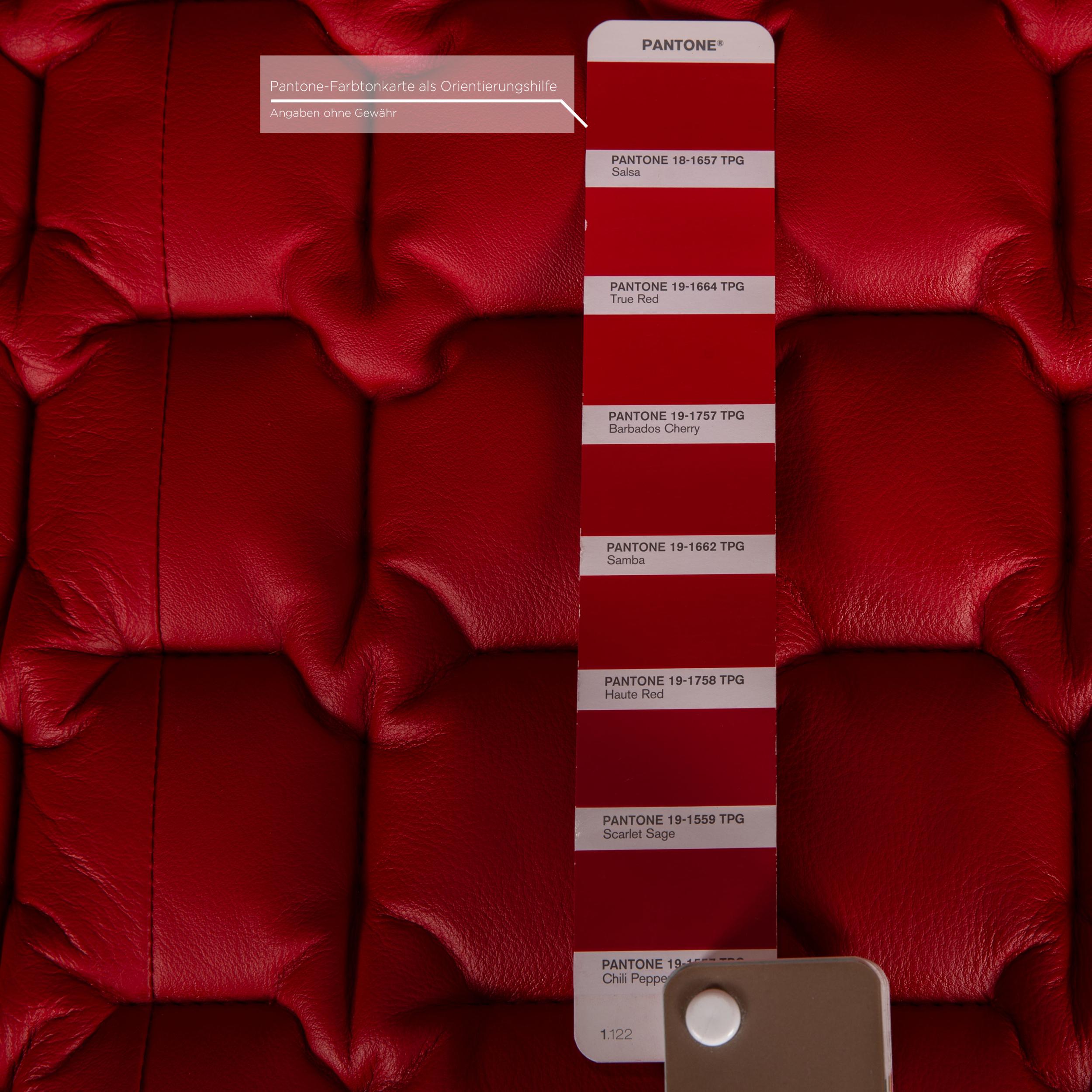 red leather banquette