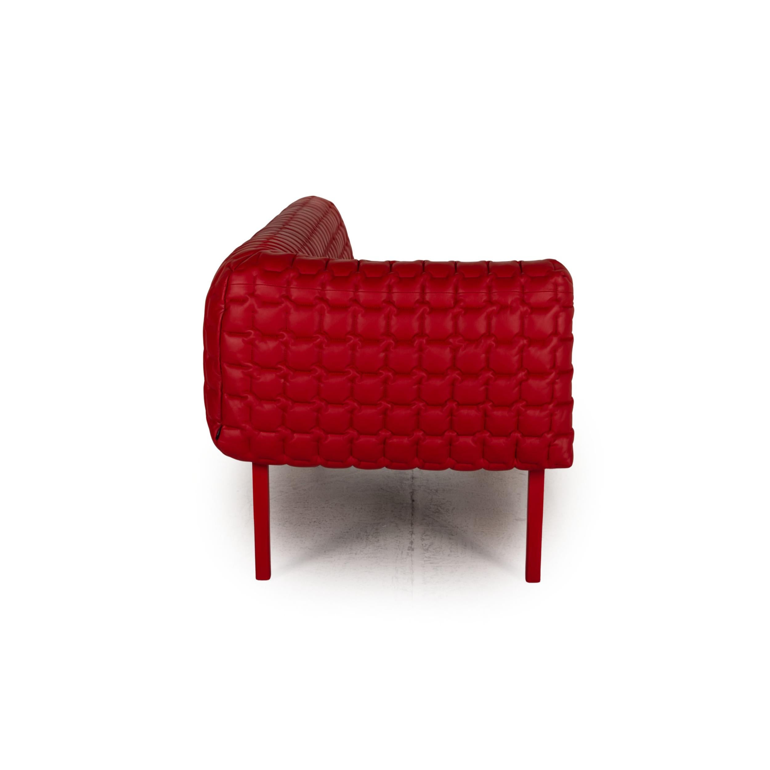 Ligne Roset Ruch Leder Lounger Rote Sofa Couch Meridienne Chaise Longue (21. Jahrhundert und zeitgenössisch) im Angebot