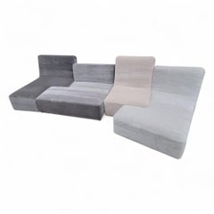 Ligne Roset Sektionssofa von Philippe Nigro Aus italienischem Plüsch-Mohair-4er-Set