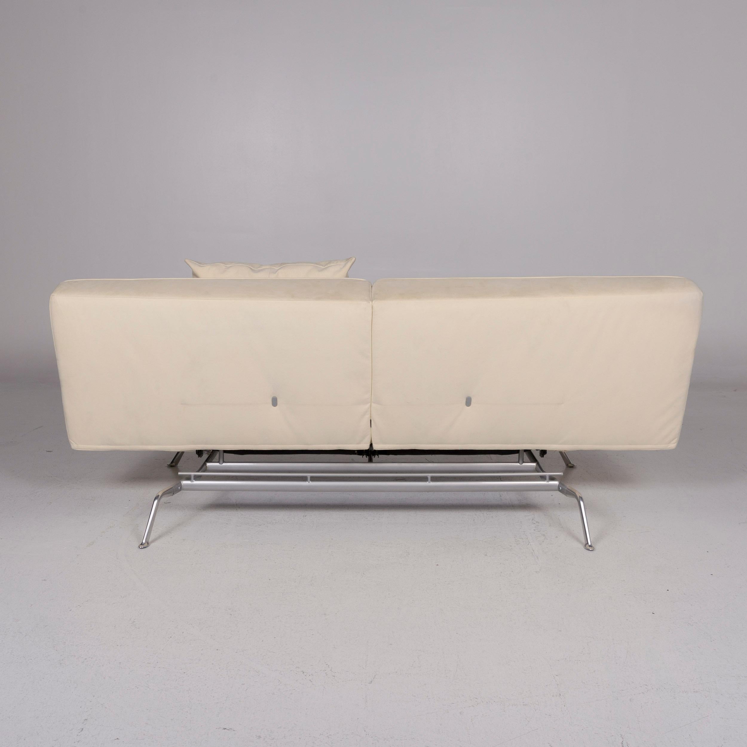Contemporary Ligne Roset Smala Fabric Sofa Bed Cream Three-Seat Sleep Function