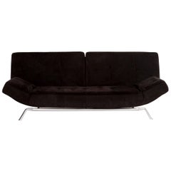 Ligne Roset Smala Fabric Sofa Black Three-Seat Sofa Function Sofa Bed Function