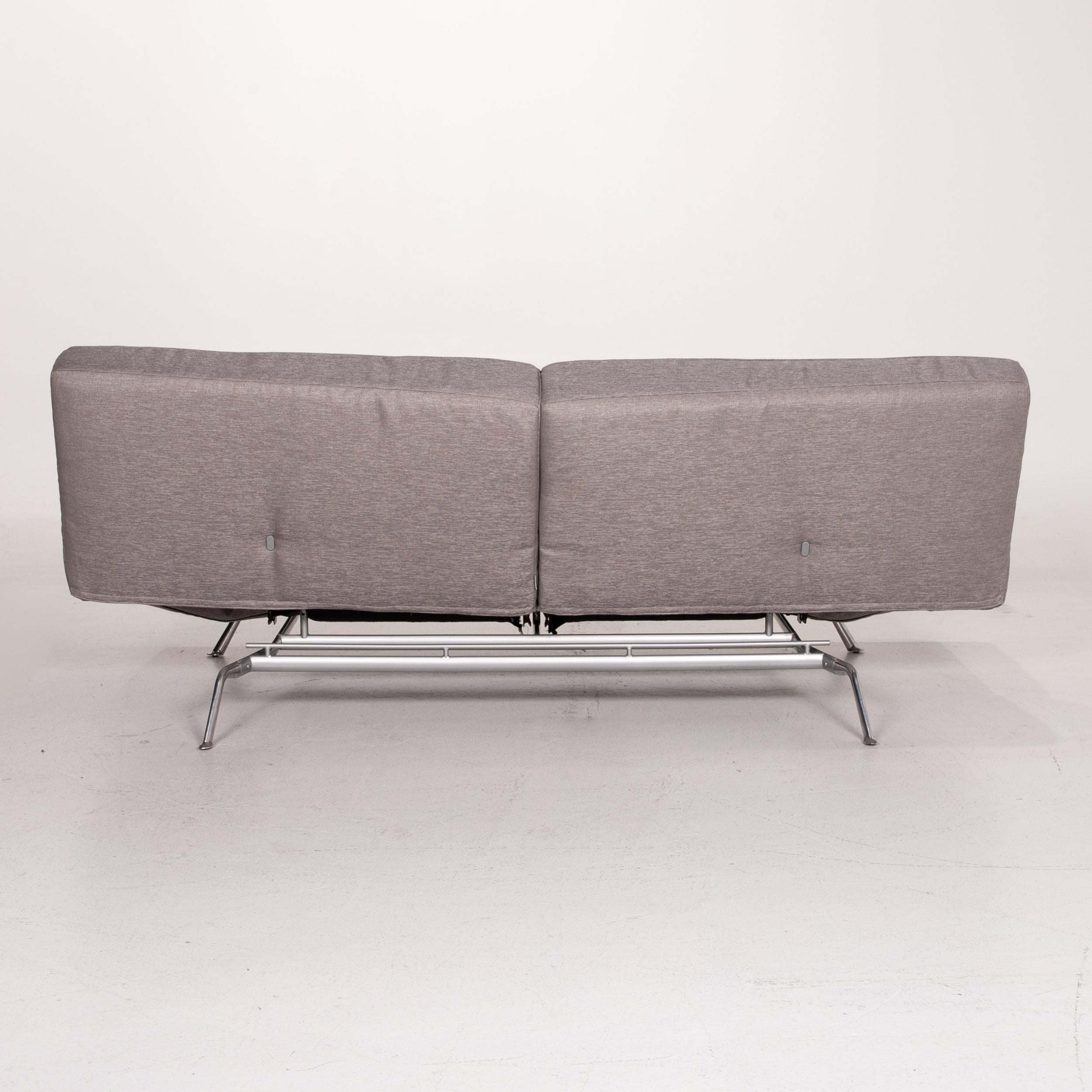 Ligne Roset Smala Fabric Sofa Gray Silver Three-Seater Function Sleeping For Sale 6