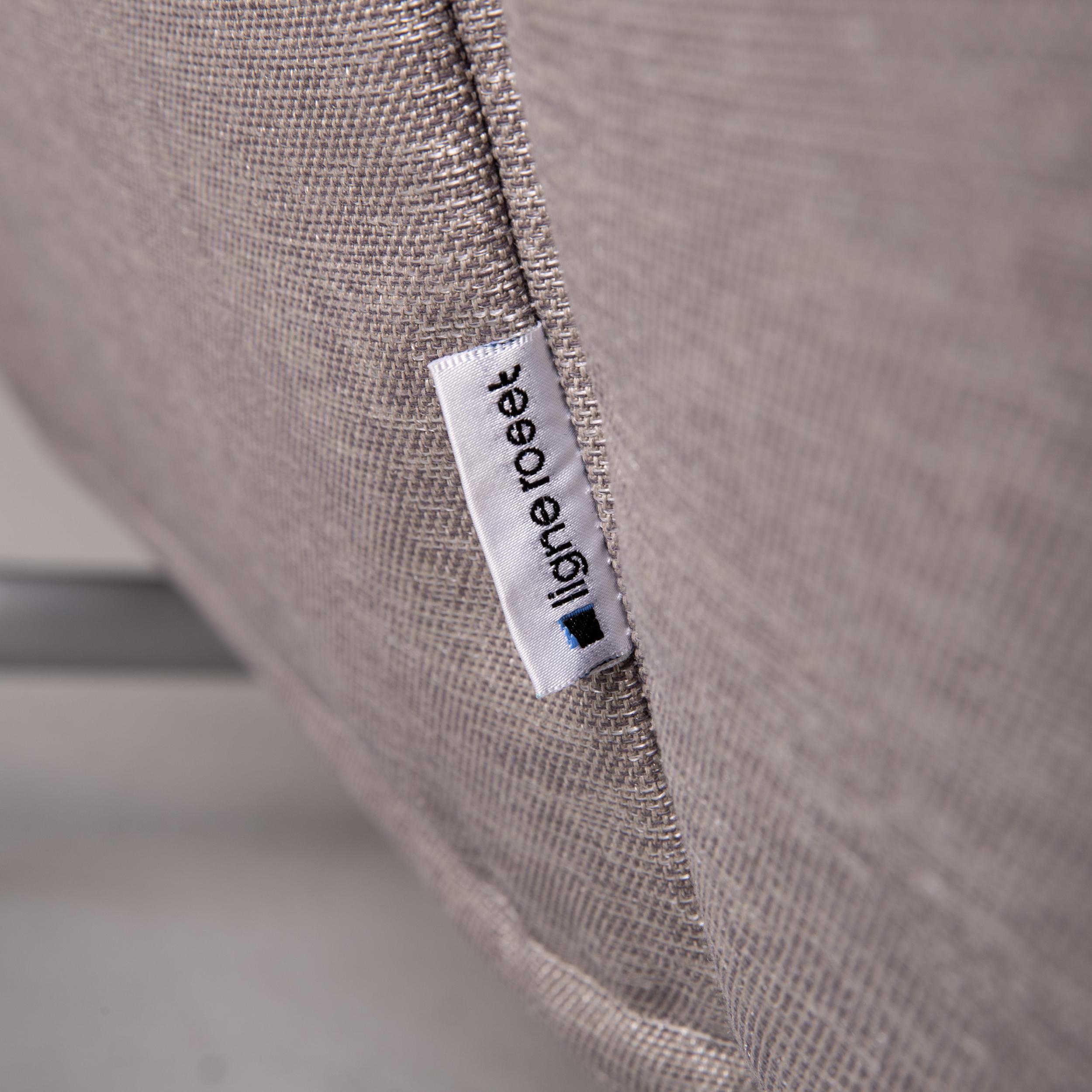 Ligne Roset Smala Fabric Sofa Gray Silver Three-Seater Function Sleeping For Sale 1