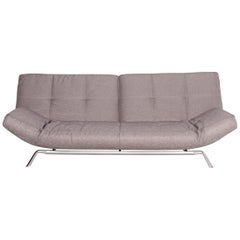 Ligne Roset Smala Fabric Sofa Gray Silver Three-Seater Function Sleeping